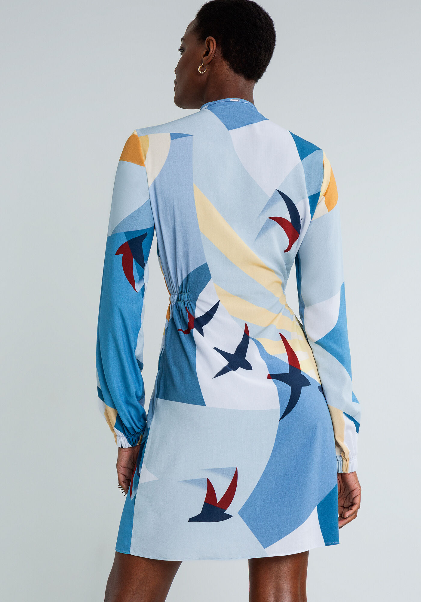 Vestido Curto Manga Longa Z&iacute;per, , large.