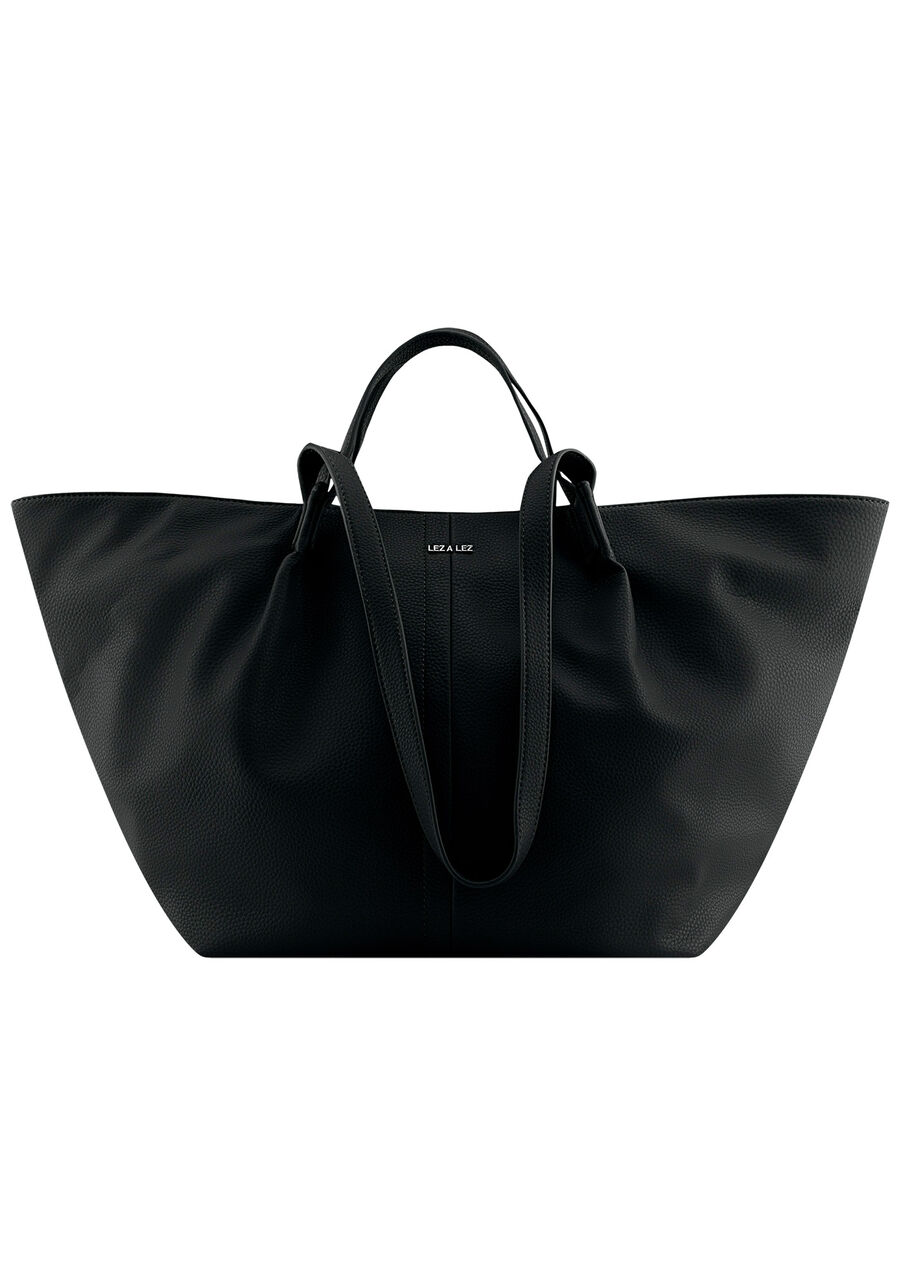 Bolsa Grande Tote com Duas Alças, PRETO REATIVO. Bolsa Grande Tote com Duas Alças, PRETO REATIVO, large.
