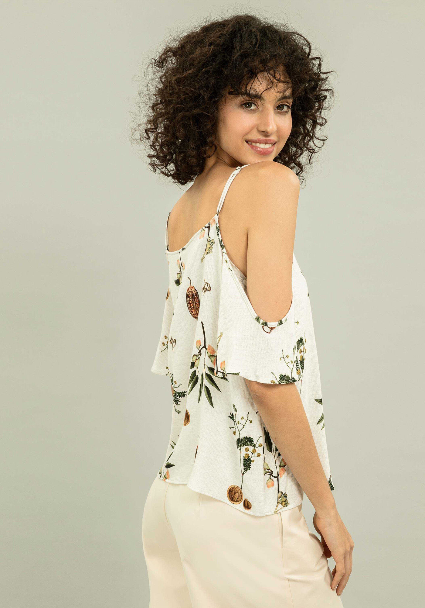 Blusa Recorte Ombro Estampa, , large.