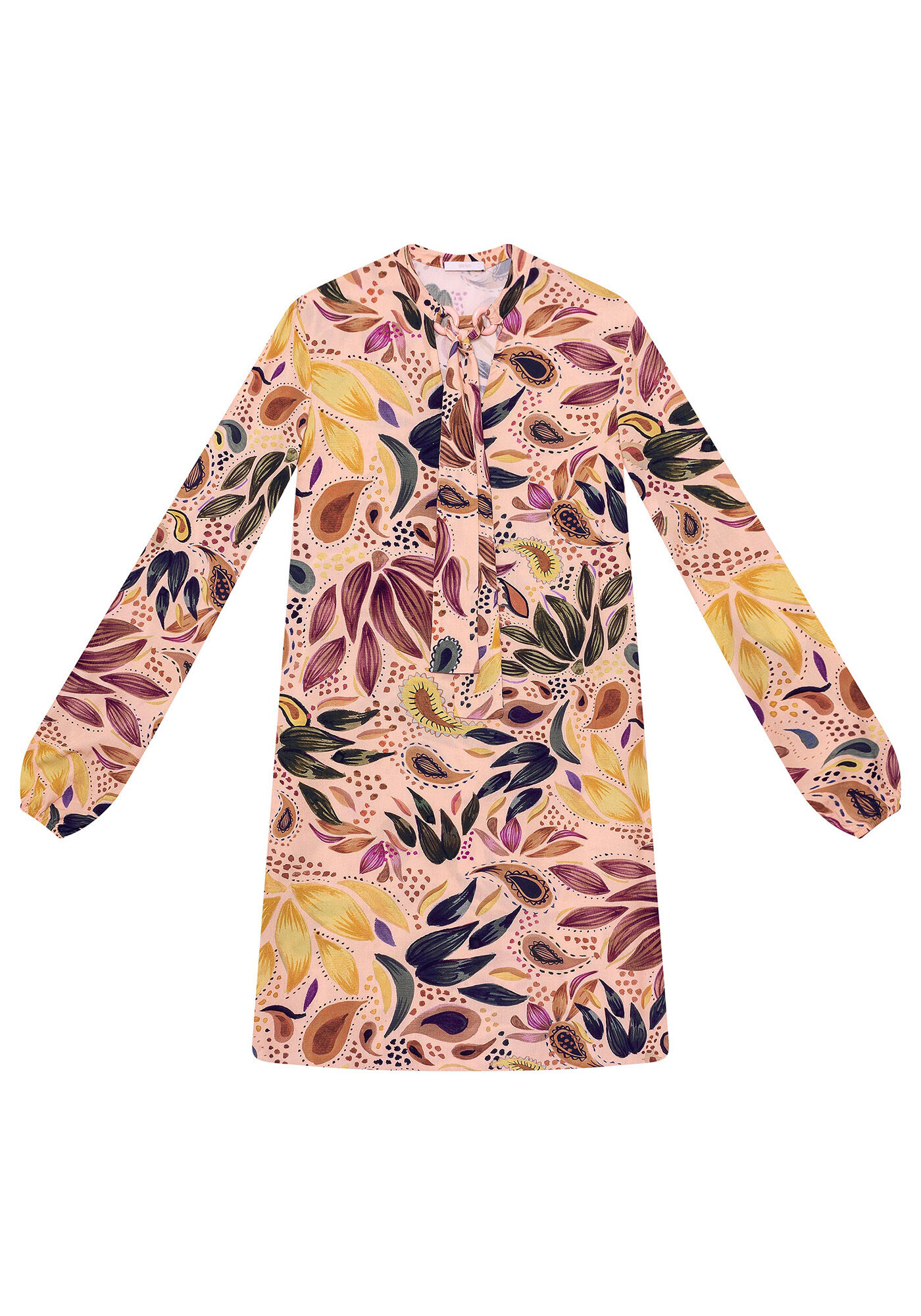 Vestido Manga Longa Estampa, , large.