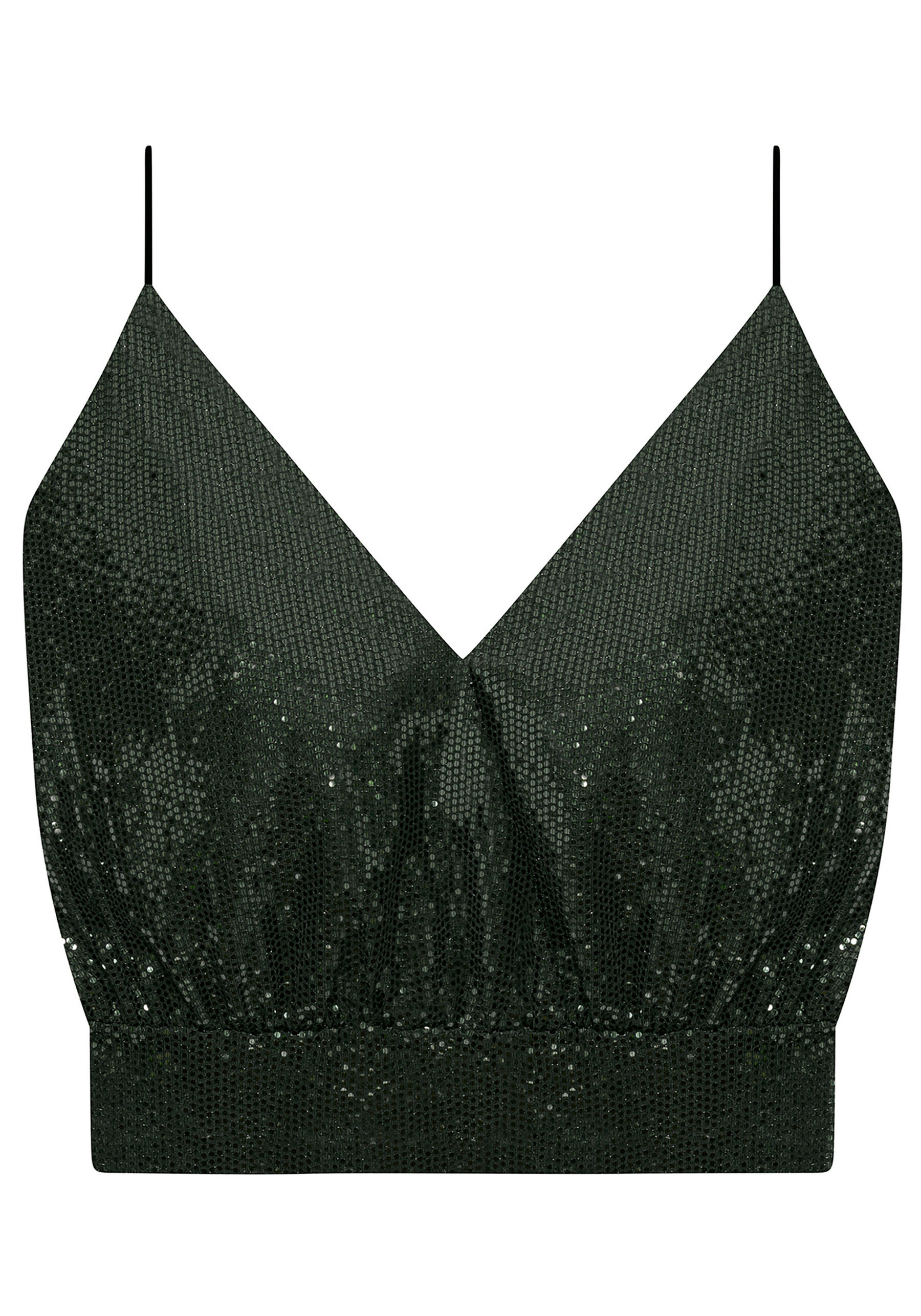 Blusa Cropped de Alça Fina Paetê Glam, . Blusa Cropped de Alça Fina Paetê Glam, , large.