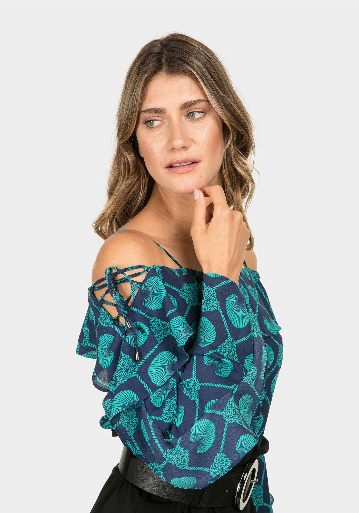 Blusa Manga Longa Amarra&ccedil;&atilde;o, , large.