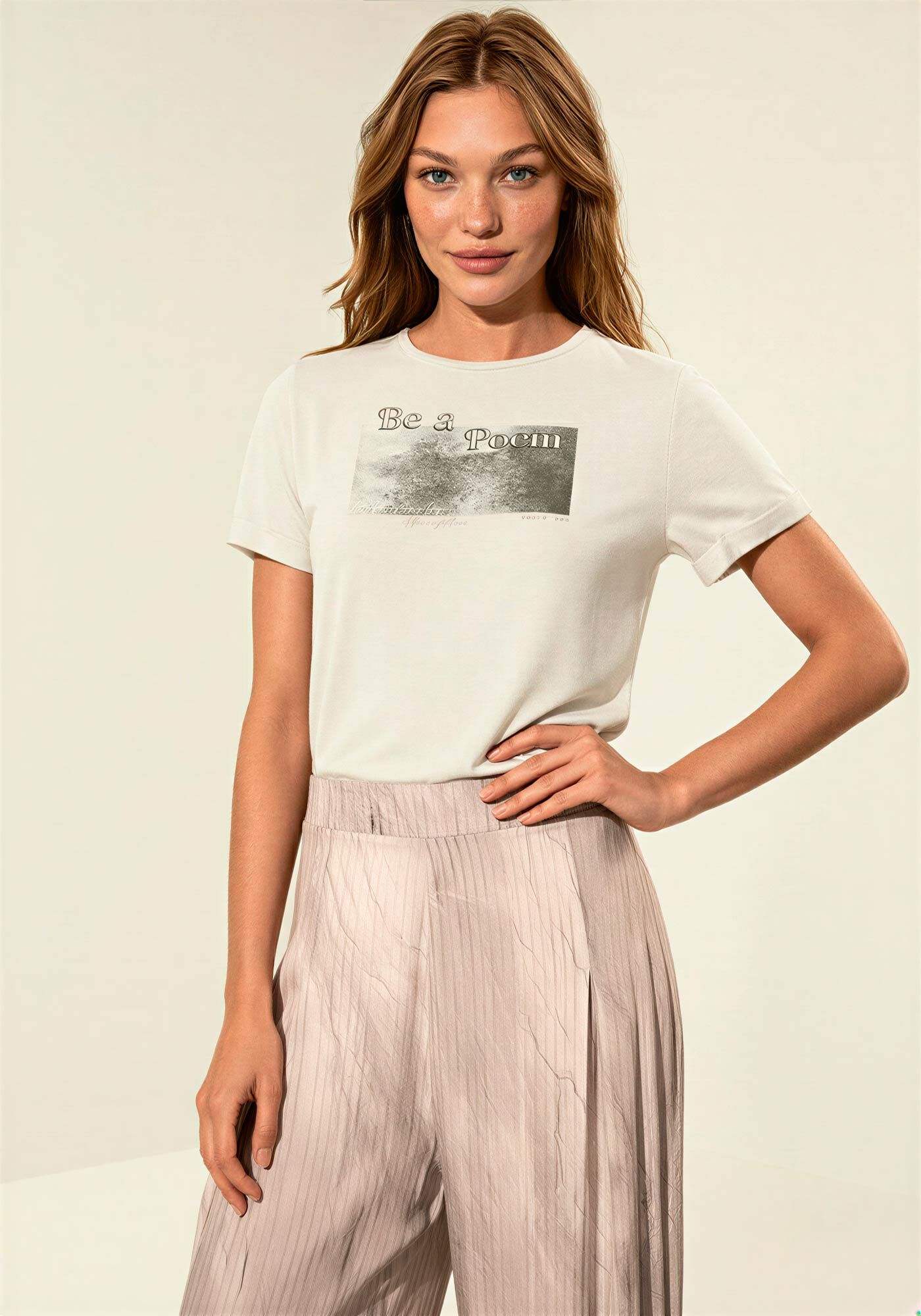 Blusa T-shirt Com Estampa Localizada Em Malha Modal, BRANCO OFF WHITE, large.