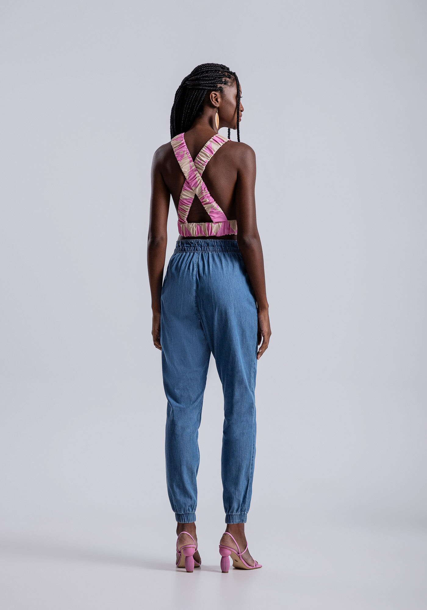 Blusa Cropped em Viscose com Recorte Costas, , large.