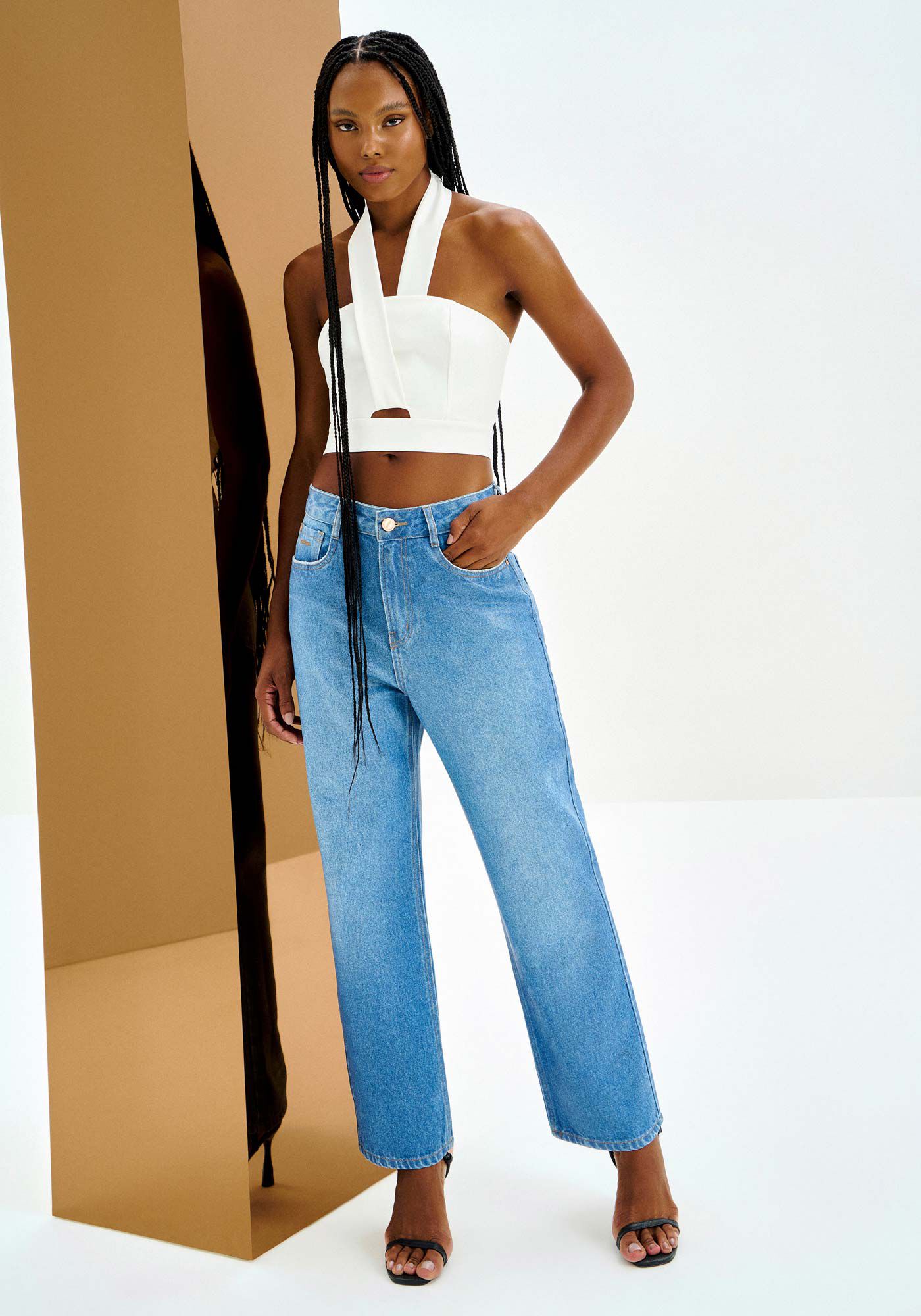 Top Frente &Uacute;nica com Al&ccedil;as Transpassadas, BRANCO OFF WHITE, large.