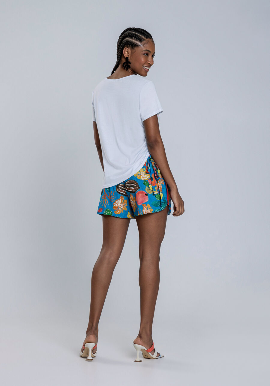 Blusa Manga Curta em Malha com Amarração, GRAVIOLA. Blusa Manga Curta em Malha com Amarração, GRAVIOLA, large.