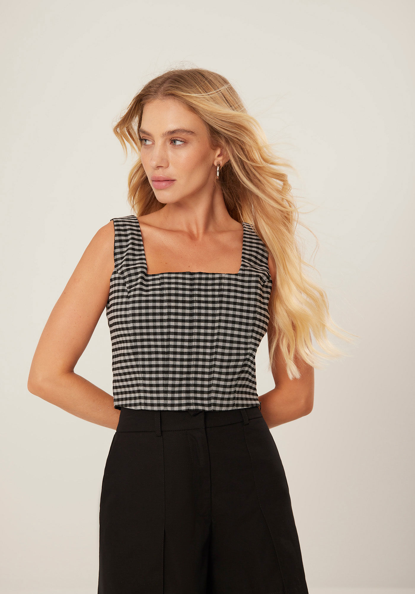 Blusa Cropped com Al&ccedil;a Larga, , large.