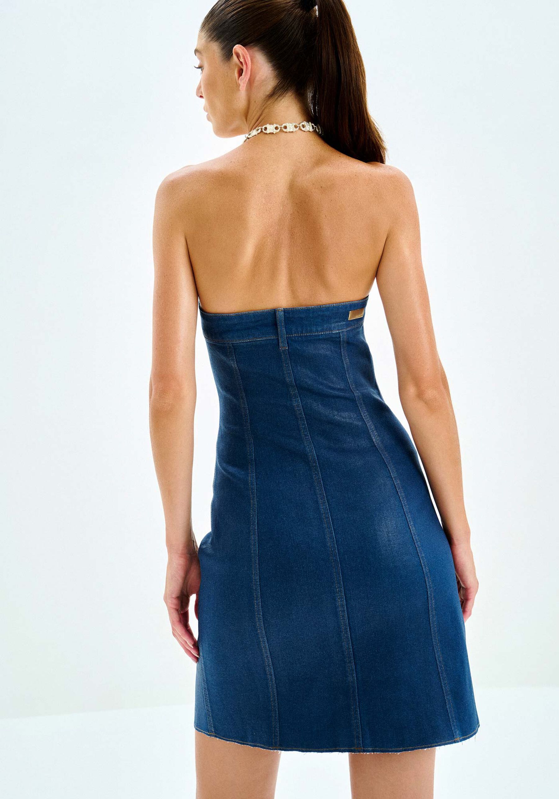 Vestido Jeans Curto Tomara que Caia, . Vestido Jeans Curto Tomara que Caia, , large.