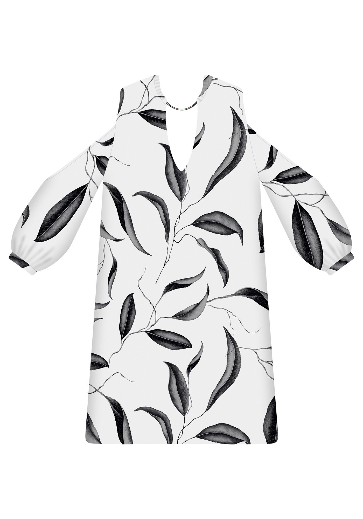 Vestido com Colar Estampa, , large.