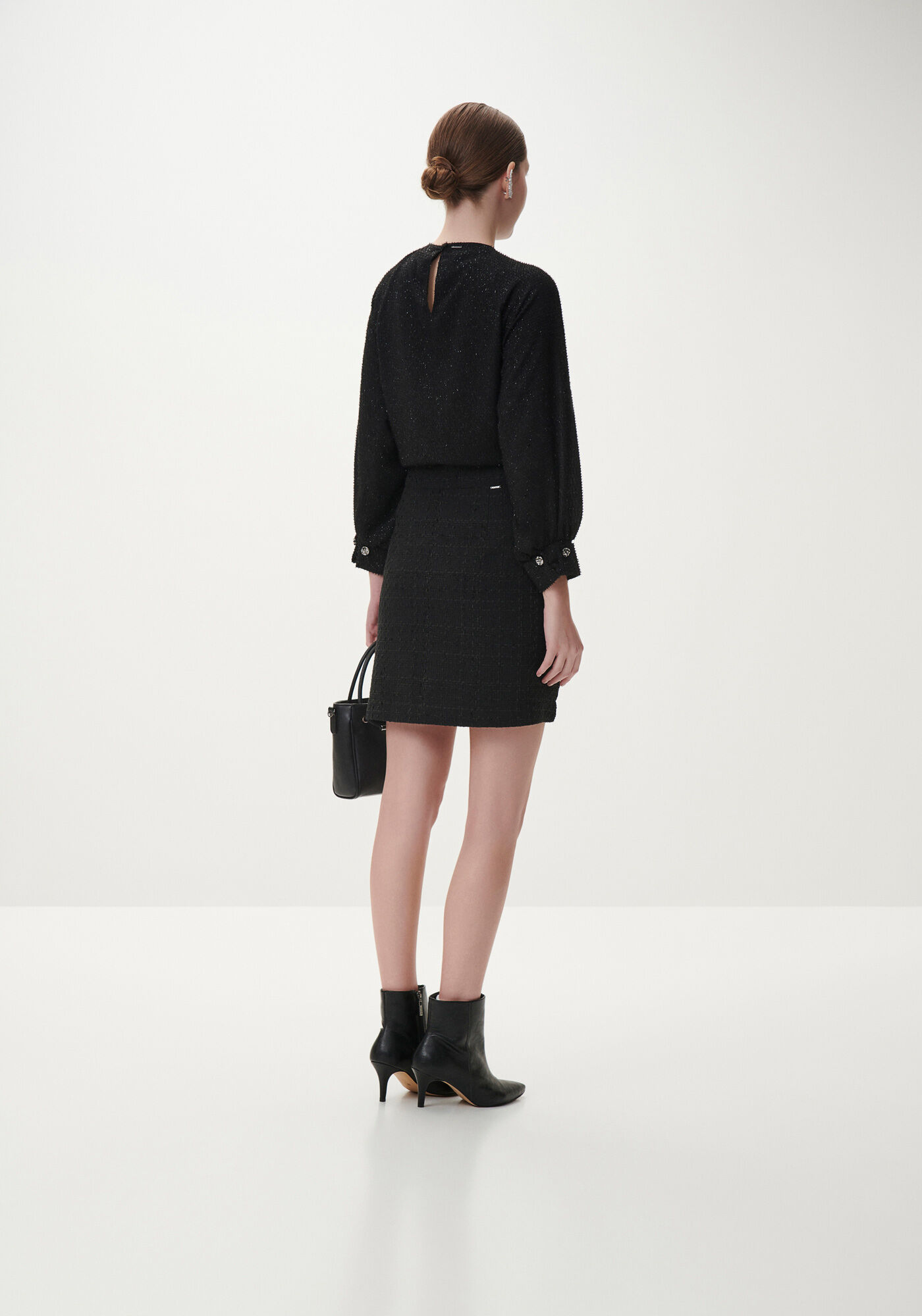 Blusa M&aacute;xi Manga Longa com Brilho, , large.