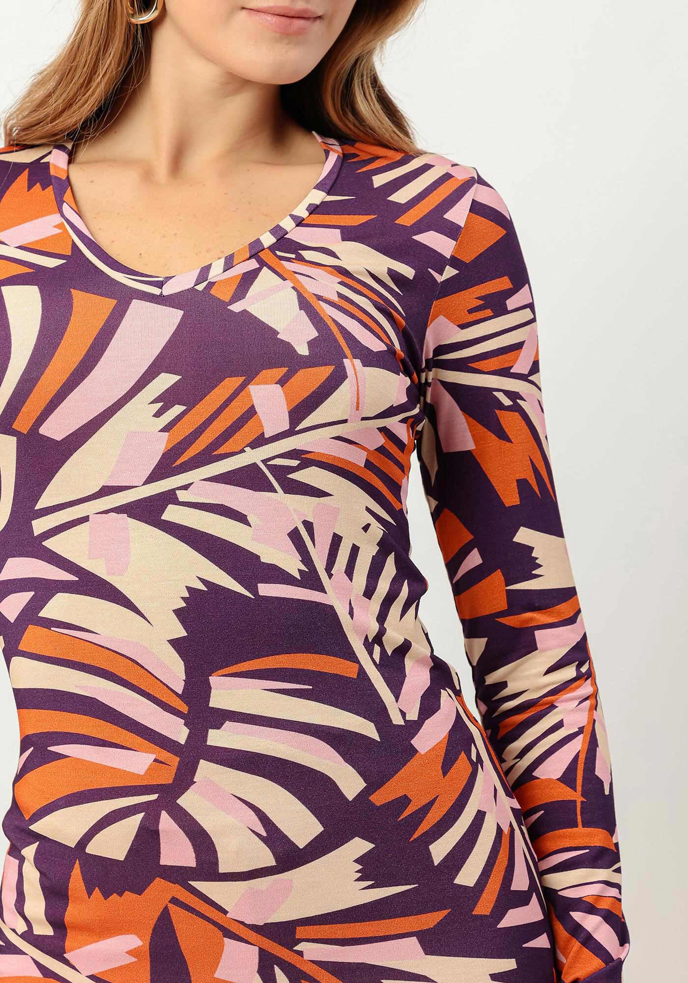 Blusa Manga Longa em Malha Viscose Estampada, , large.
