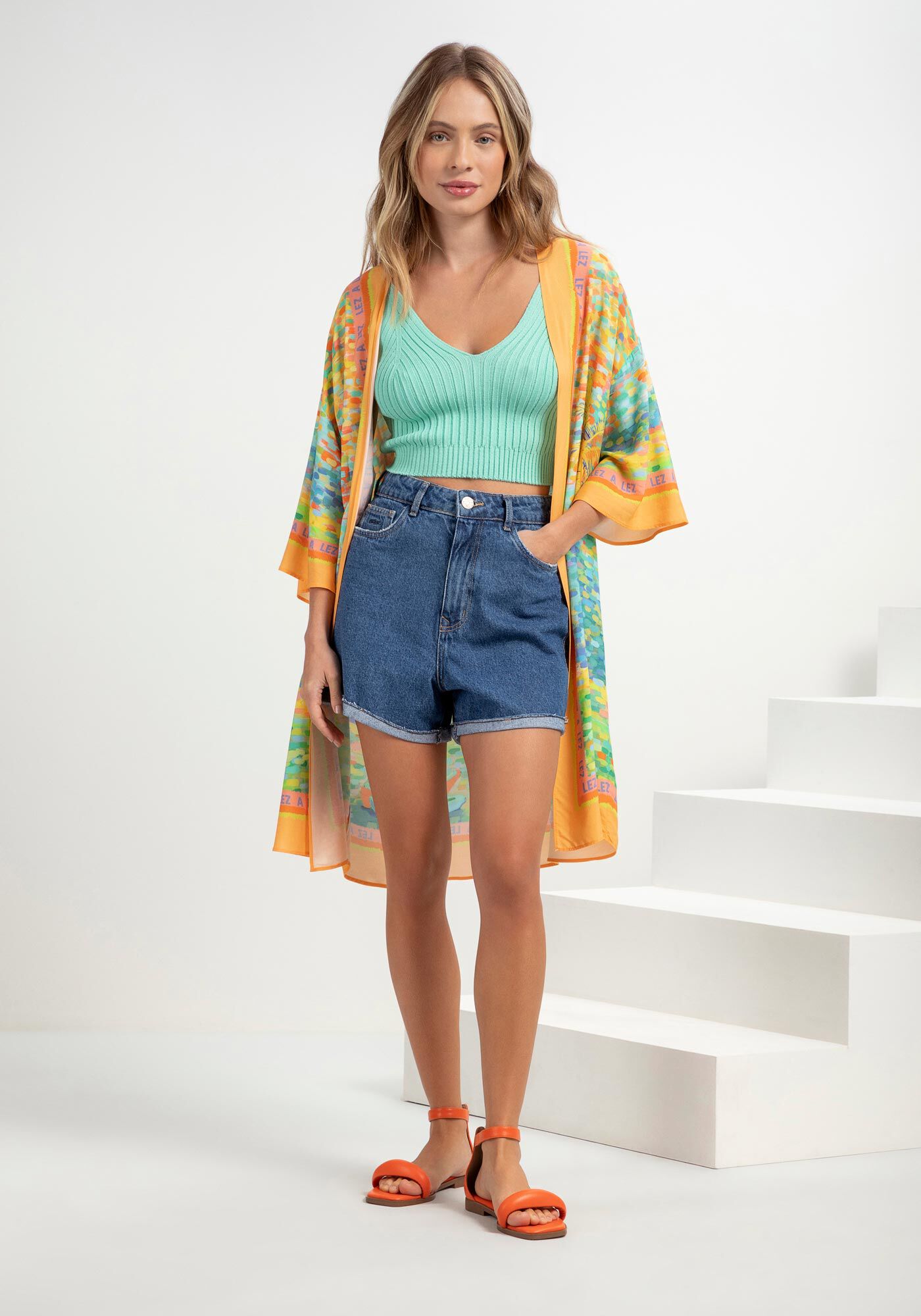 Blusa com Al&ccedil;as Cropped Tric&ocirc;, , large.