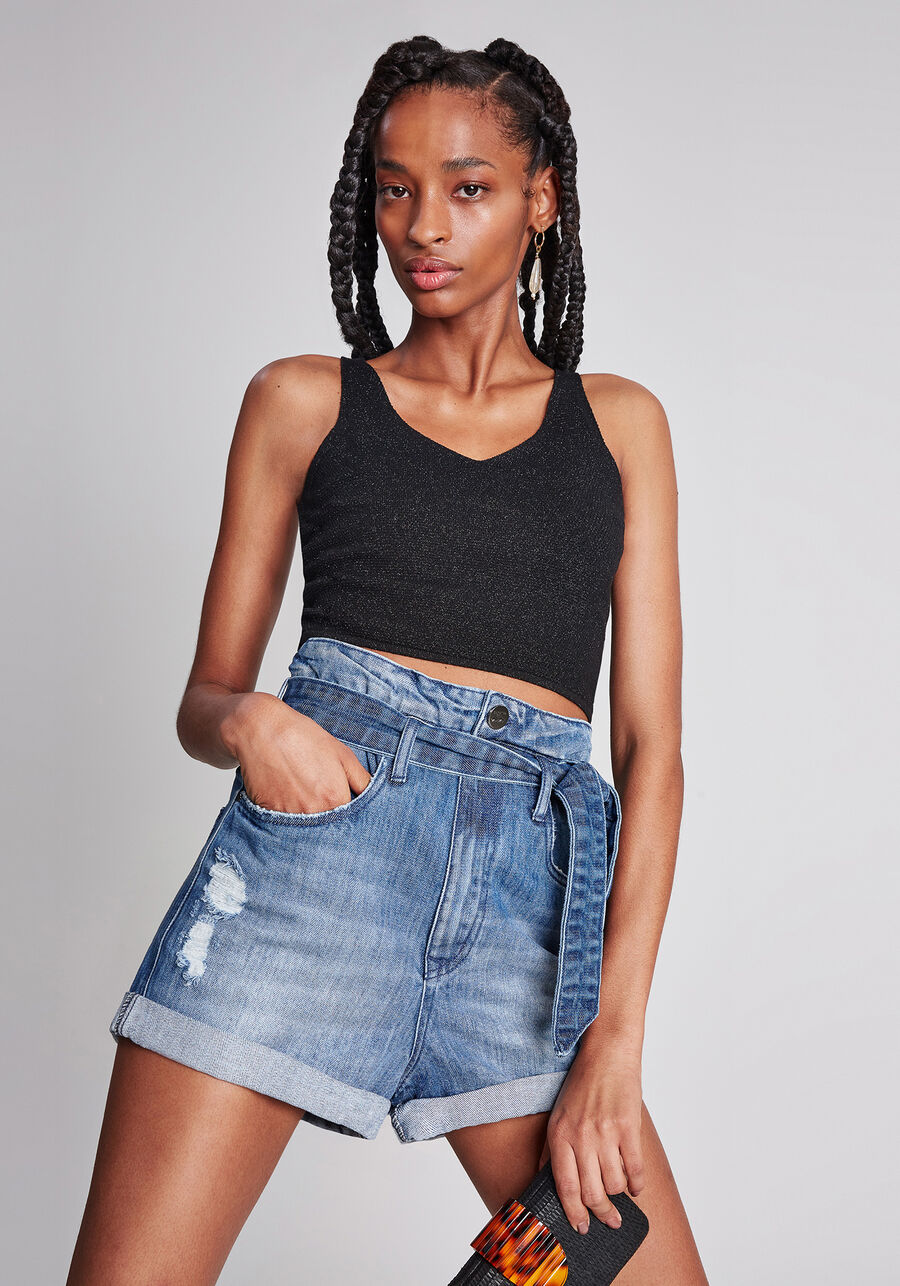 Shorts Cintura Alta Cinto, . Shorts Cintura Alta Cinto, , large.