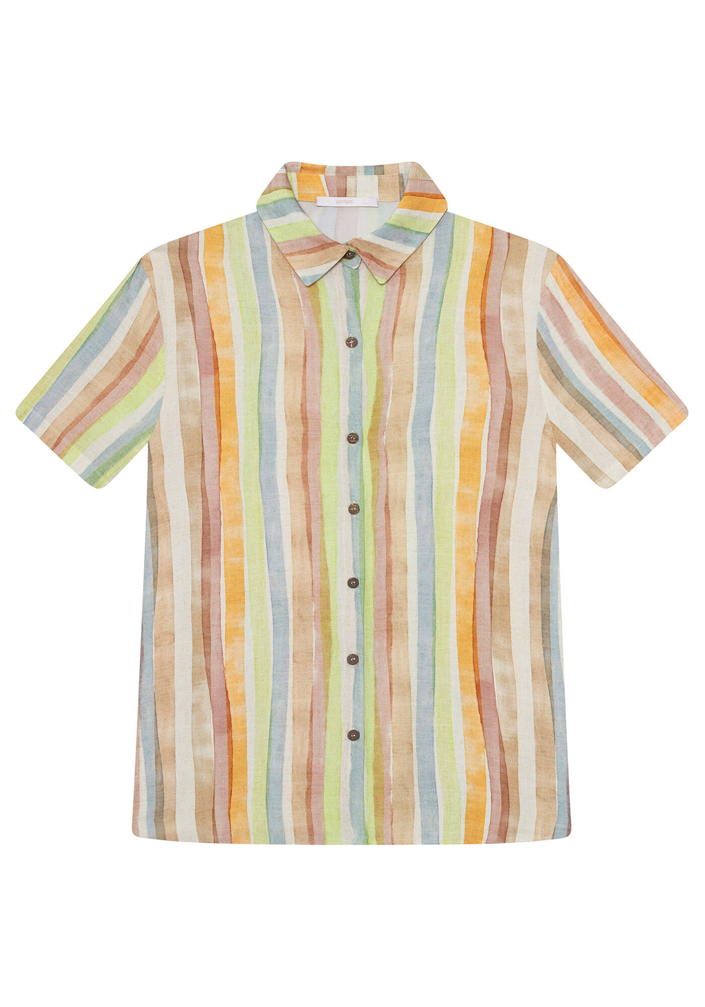 Camisa Tecido Rayon Bali Manga Curta, , large.