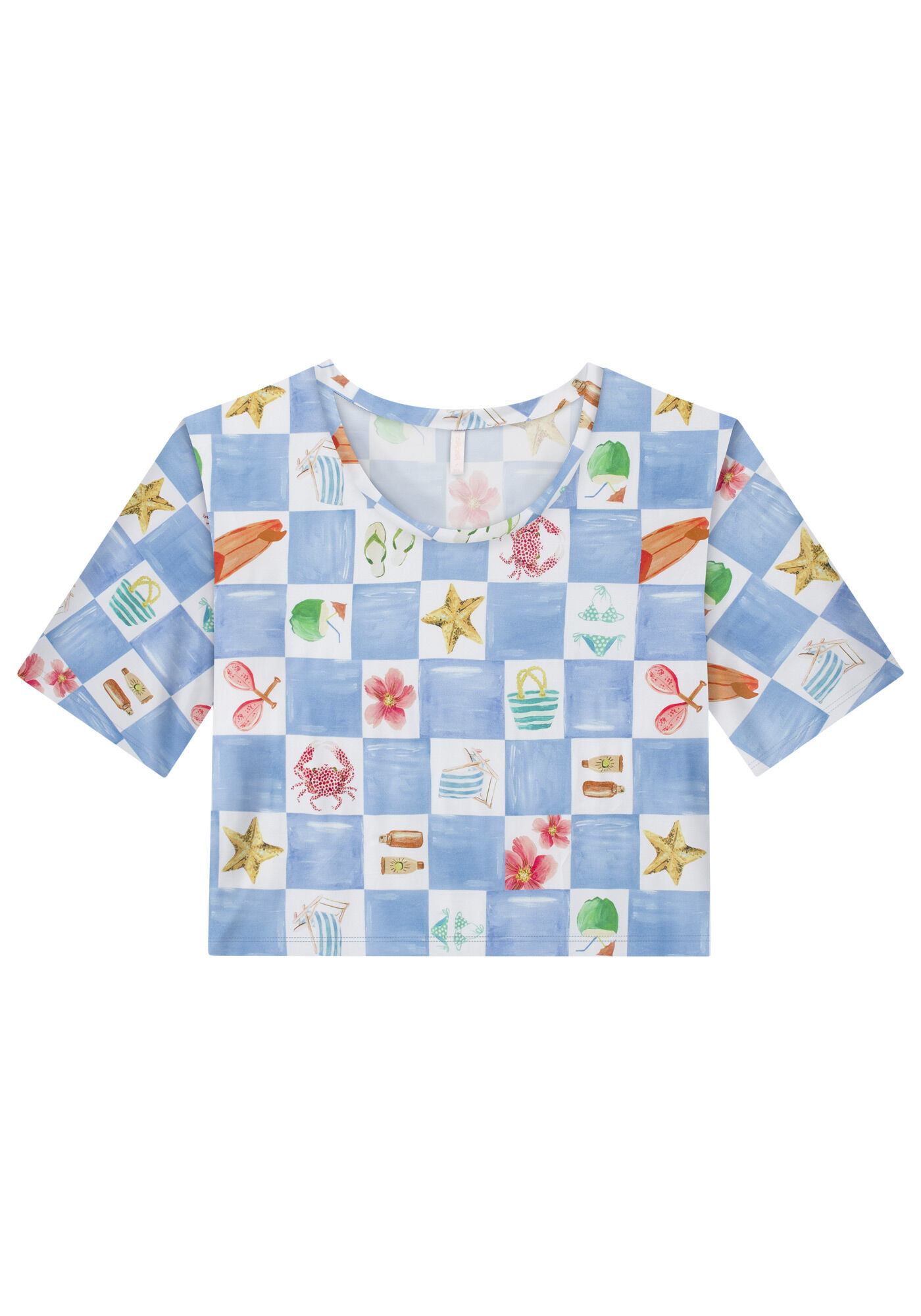 Blusa Cropped em Malha MVS Estampada, , large.