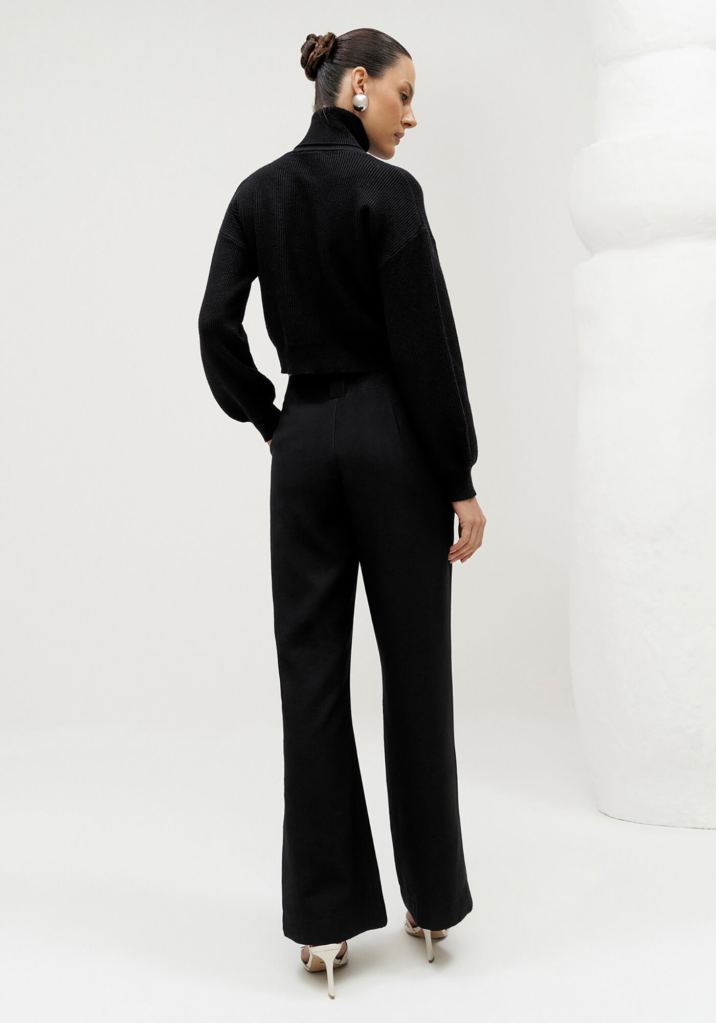 Cal&ccedil;a Reta Alfaiataria com Cintura Alta, , large.