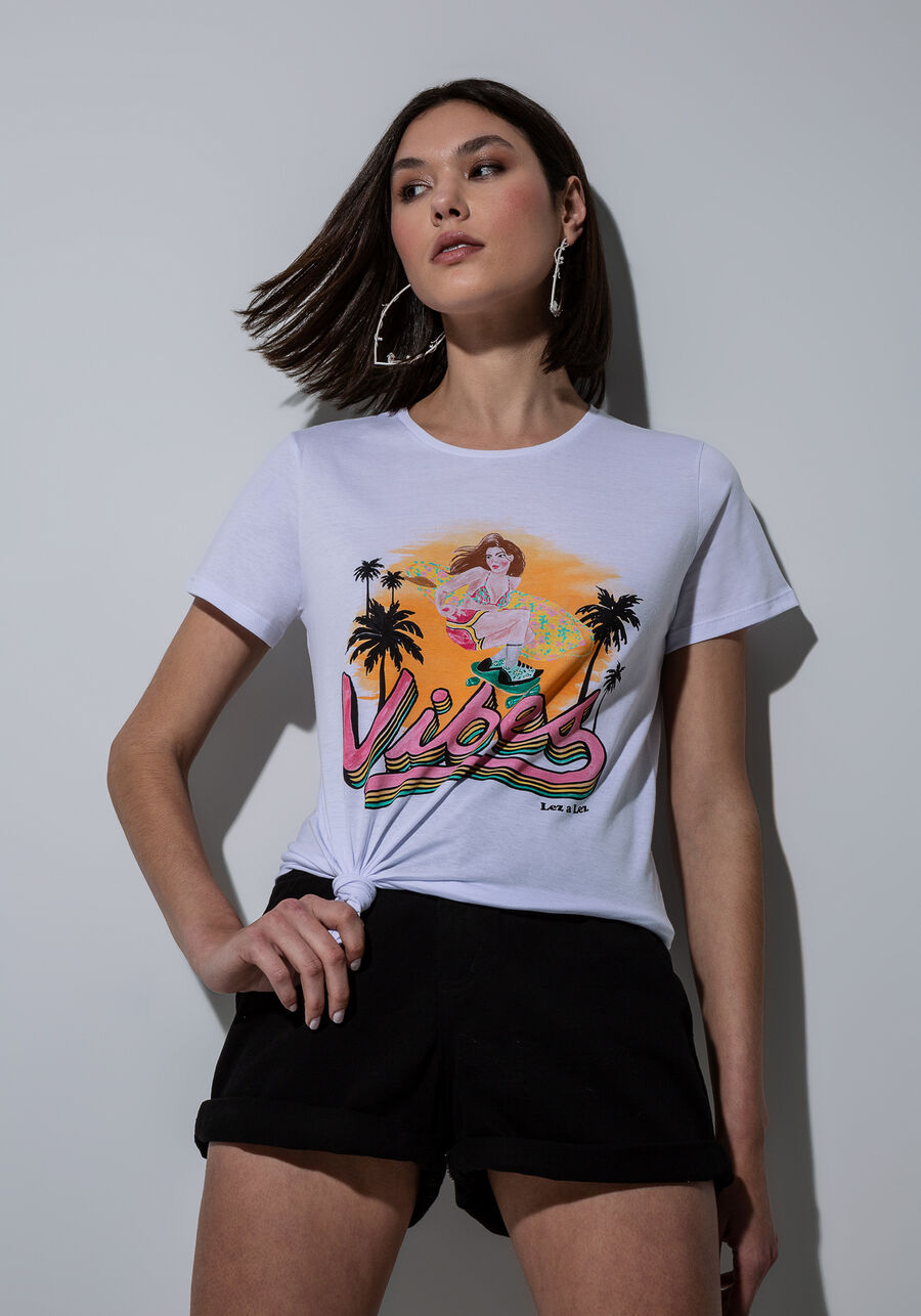 T-Shirts Play Lez Vibes, BRANCO. T-Shirts Play Lez Vibes, BRANCO, large.