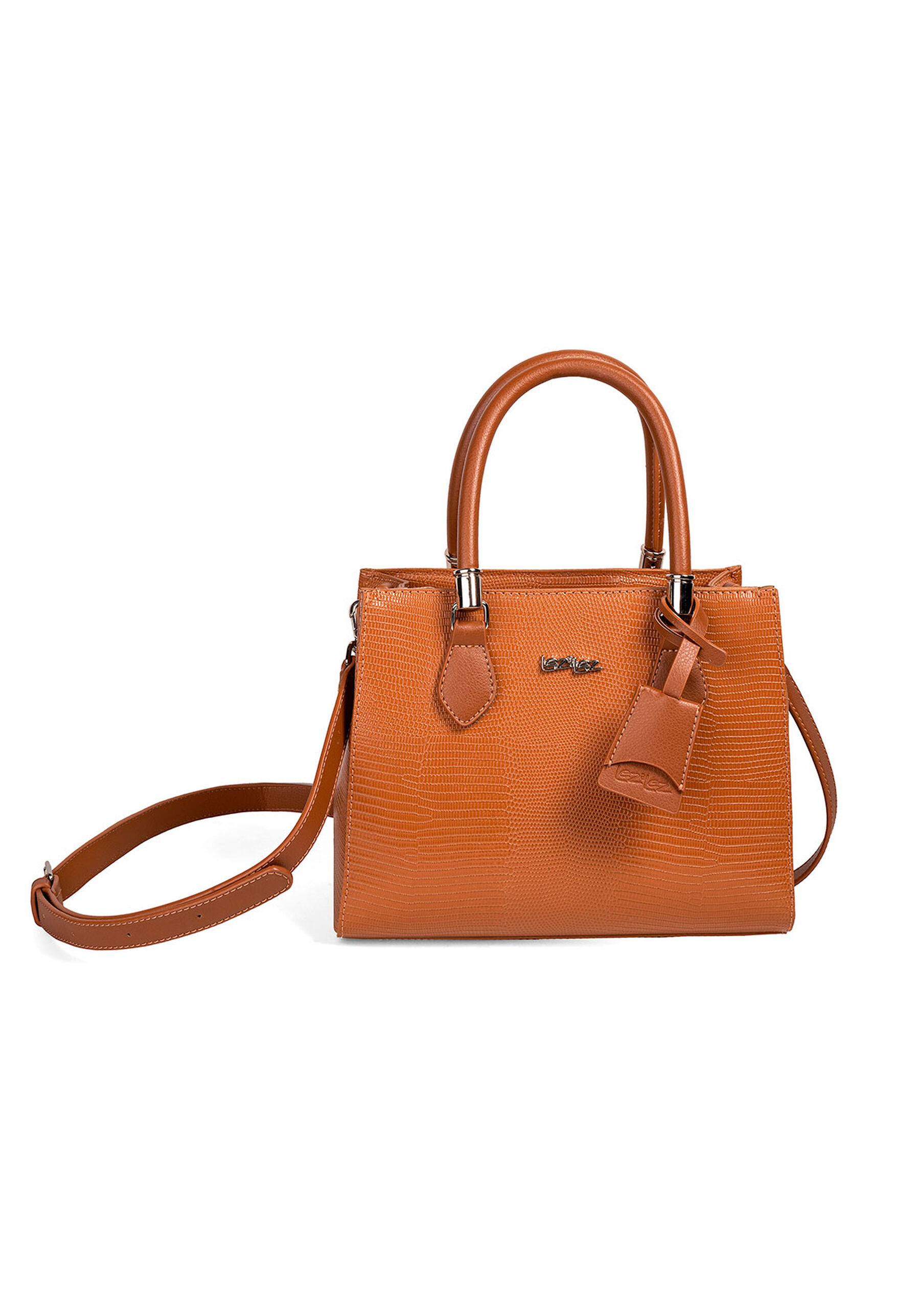 Bolsa Estruturada Média Croco com Alça Tiracolo, . Bolsa Estruturada Média Croco com Alça Tiracolo, , large.