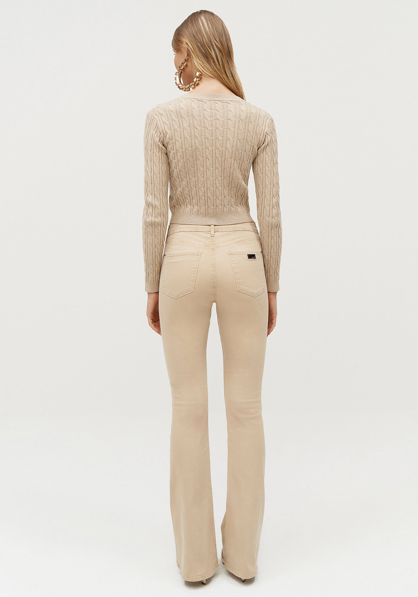 Cal&ccedil;a Sarja Flare Boot Cut com Cintura Alta, , large.