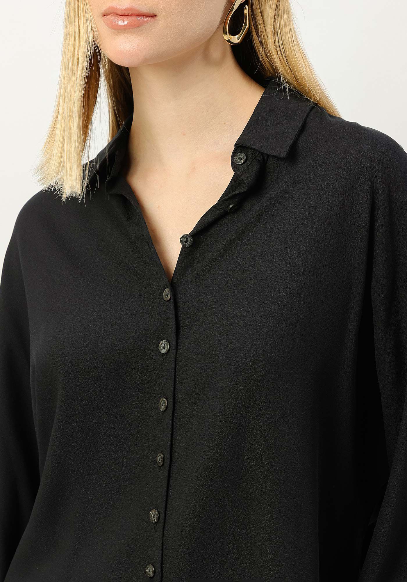 Camisa Manga Longa em Crepe, , large.