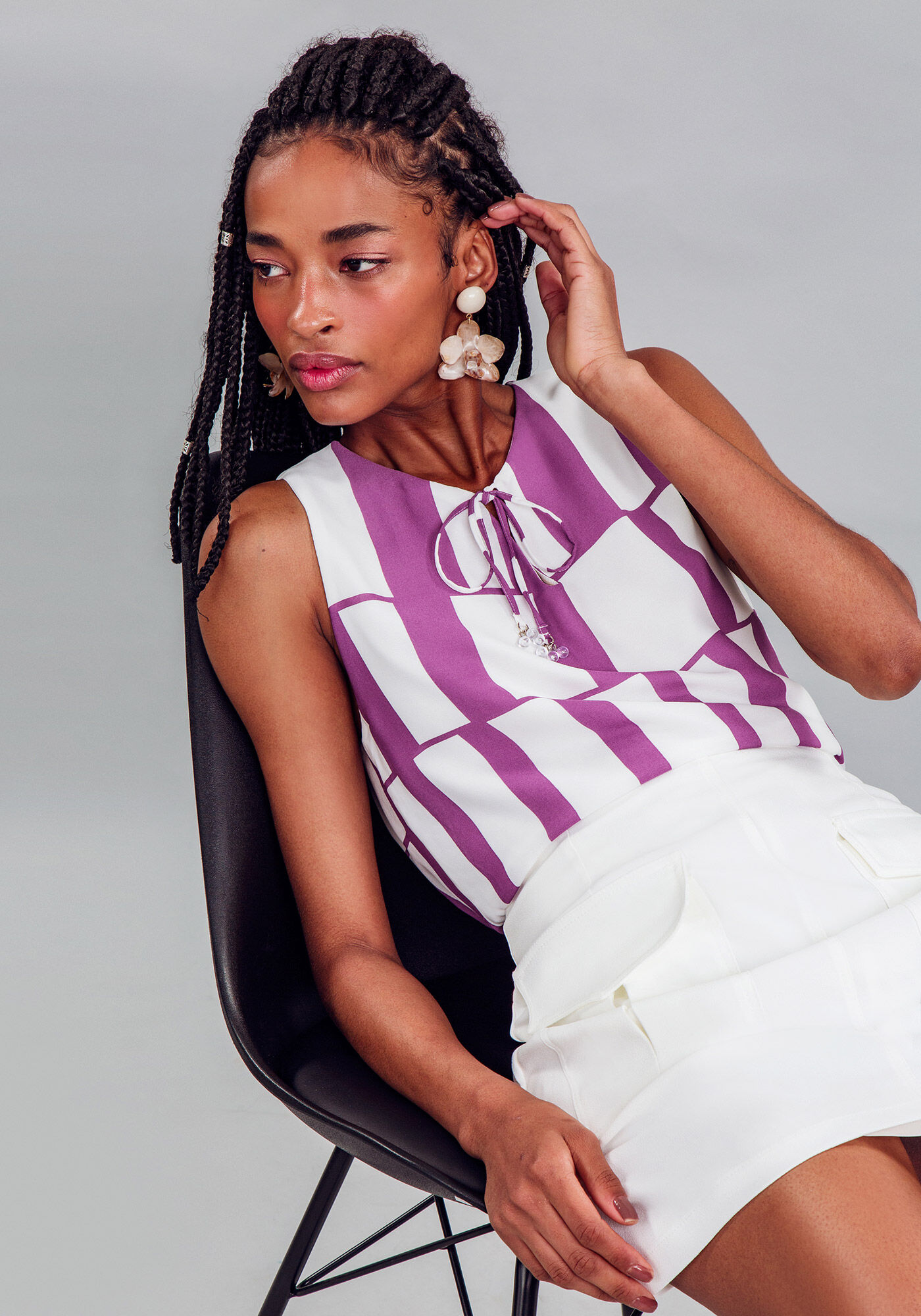 Blusa Tecido Crepe Chiffon, , large.