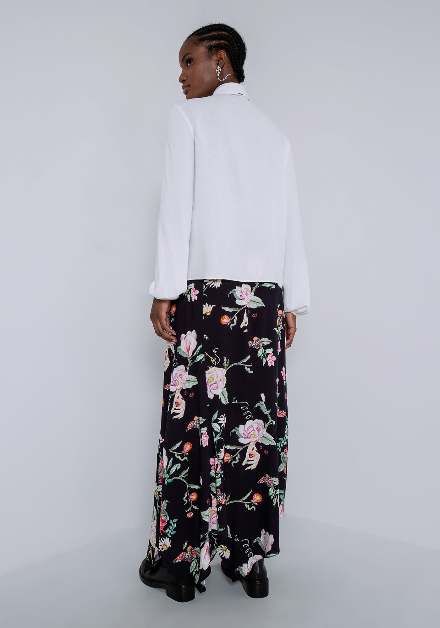 Blusa Manga Longa em Viscose com La&ccedil;o Gola, , large.