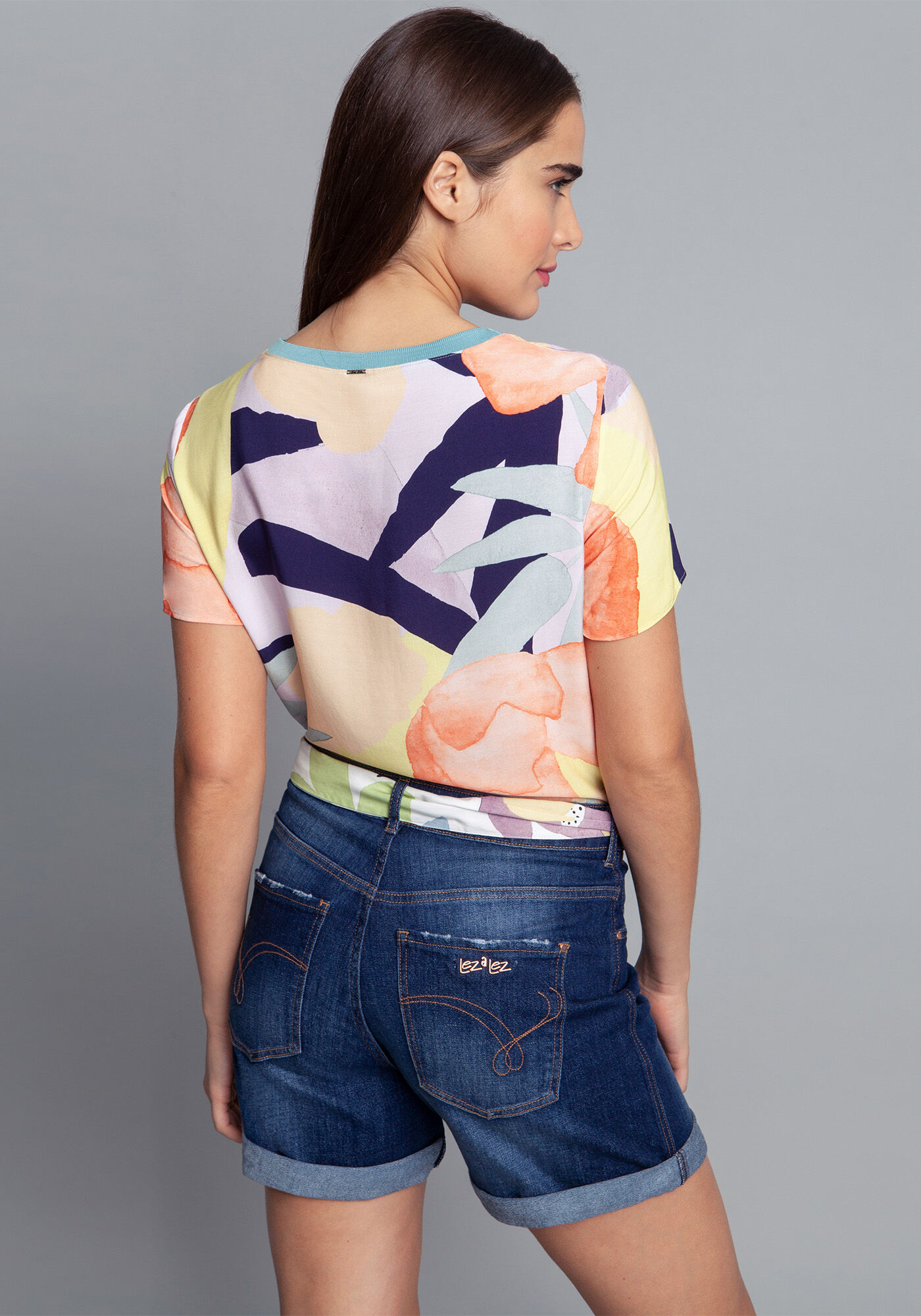 Bermuda Jeans com Elastano, , large.