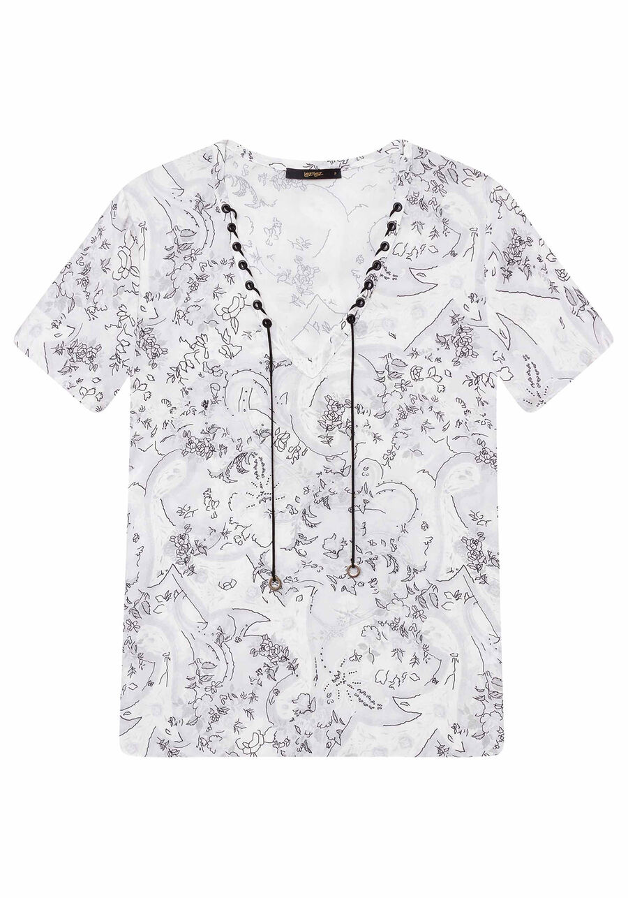 Blusa Estampada Cordão Tecido, . Blusa Estampada Cordão Tecido, , large.