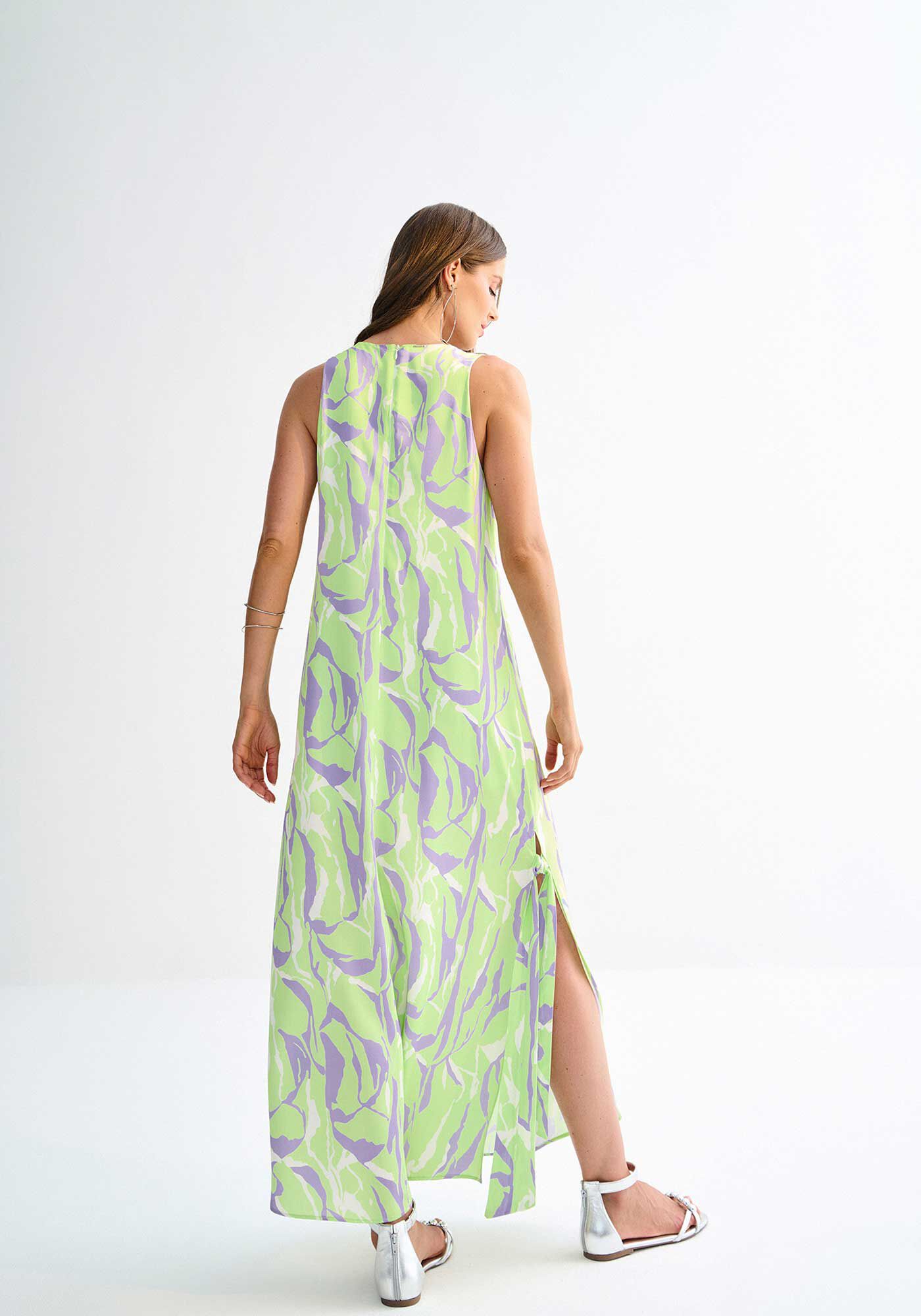 Vestido Midi Ch&aacute; Amplo com Strass Ombros, BALSAMO VERDE, large.