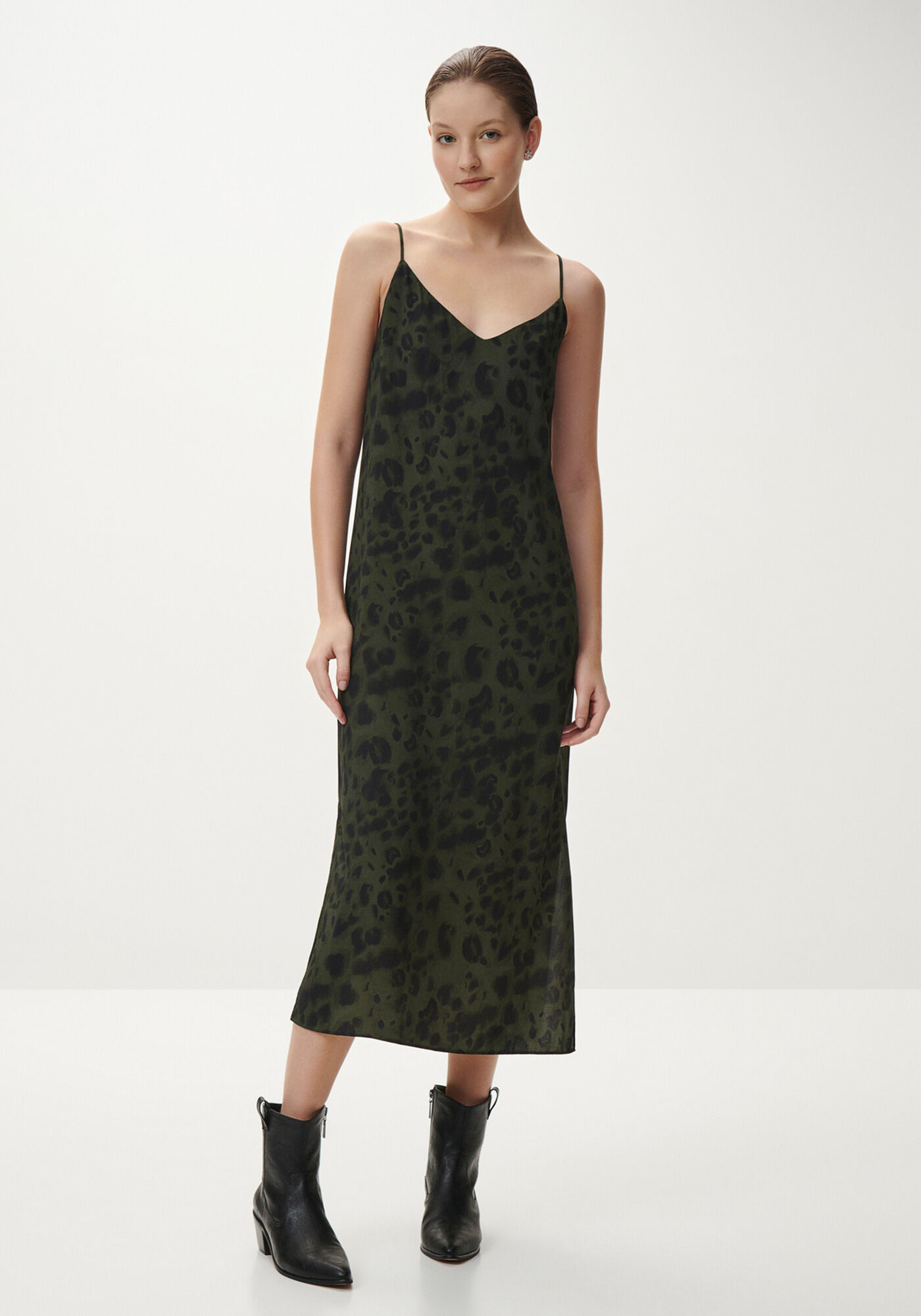 Vestido Midi Slip em Viscose Estampado, FOREST, large.