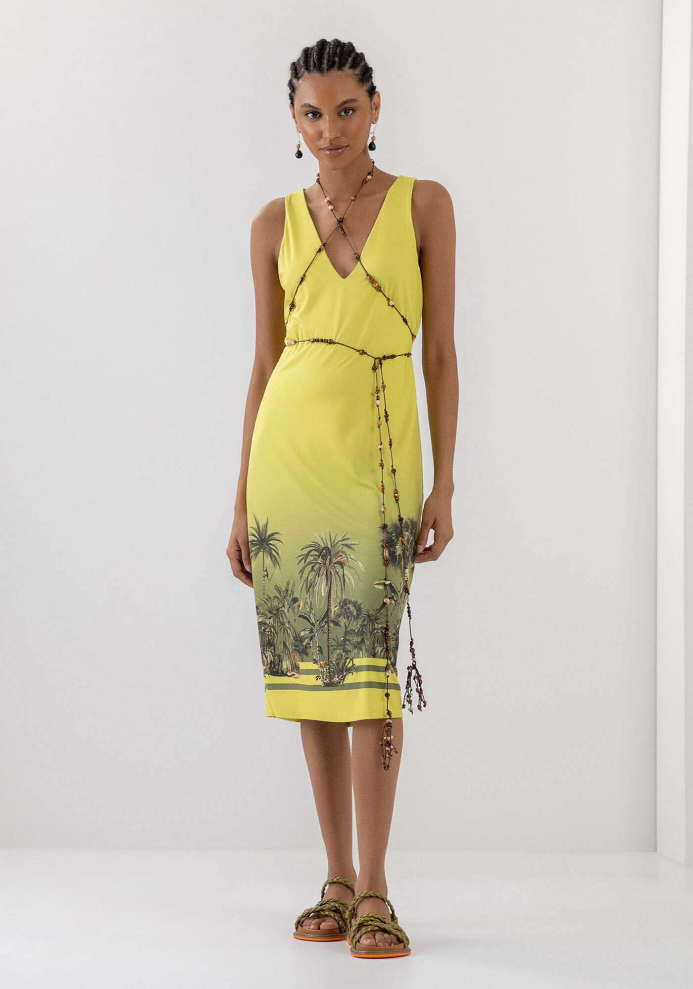 Vestido Midi em Malha Aveludada Estampado, , large.