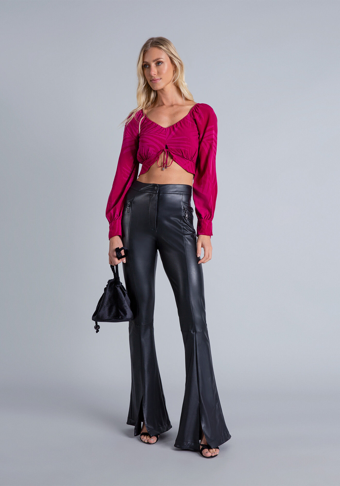 Blusa Manga Longa Cropped, , large.