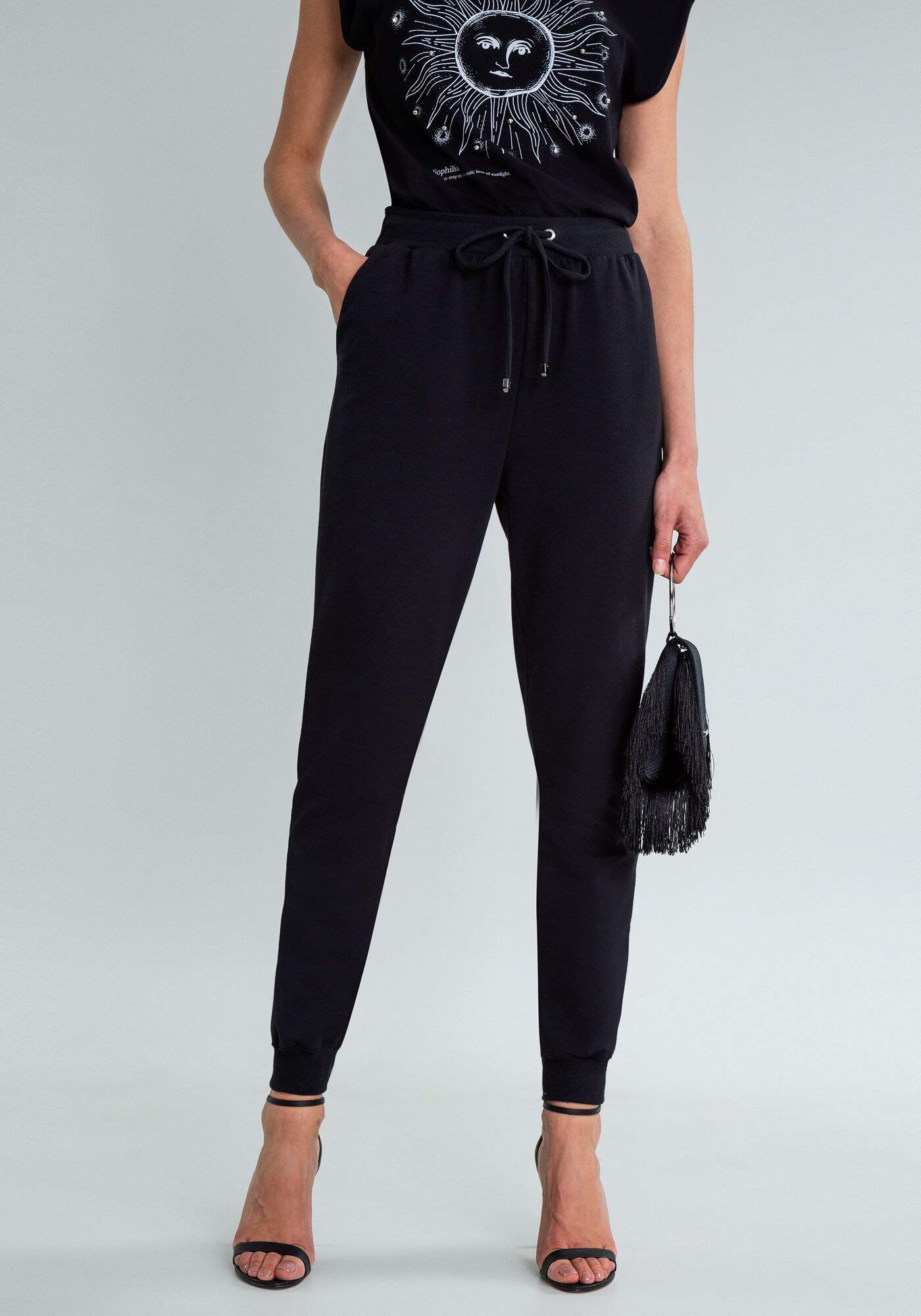 Cal&ccedil;a Jogging Molecotton, PRETO, large.