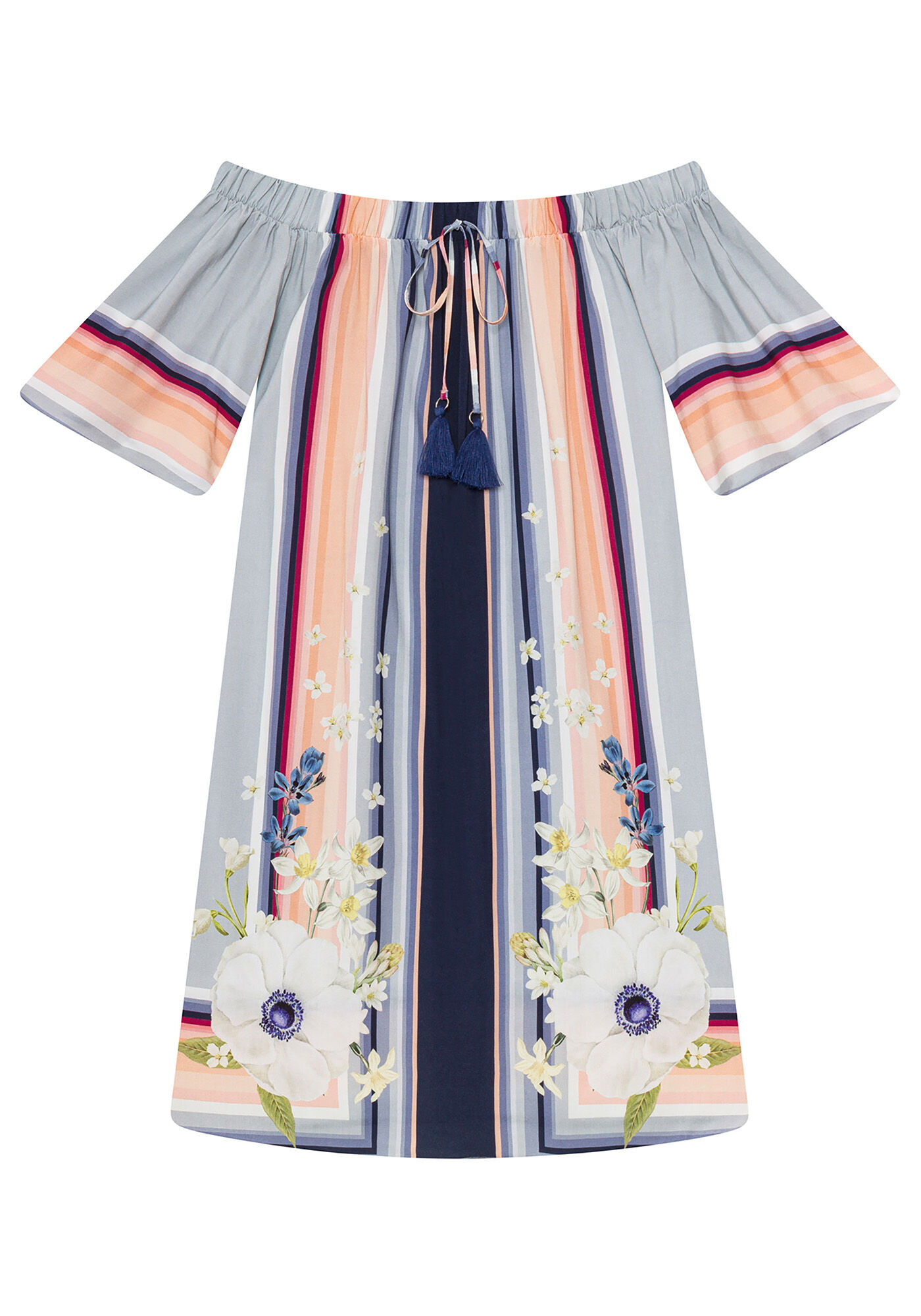 Vestido Tecido Rayon Bali Midi, , large.