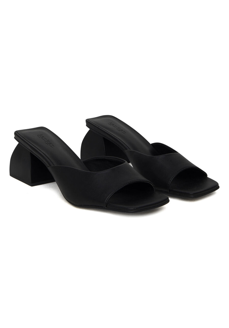 Sandália Mule Assimétrica com Salto Bloco, . Sandália Mule Assimétrica com Salto Bloco, , large.