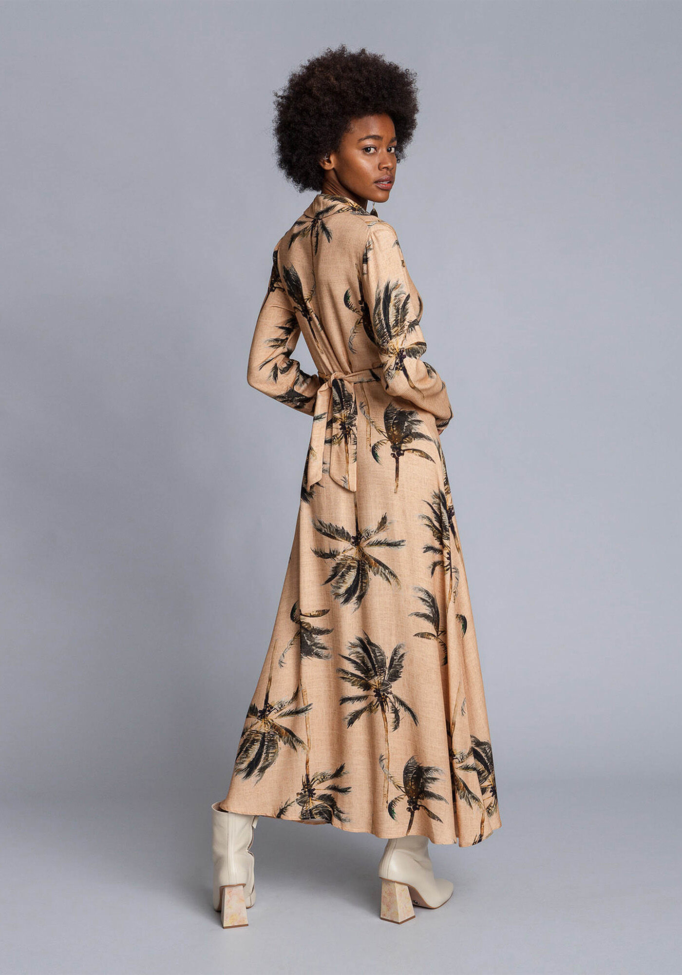 Vestido Manga Longa M&iacute;di Transpasse, , large.