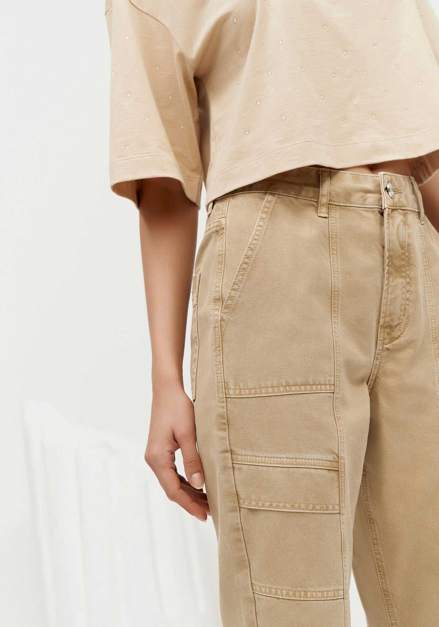 Cal&ccedil;a Sarja Reta Slim Cargo Cropped, , large.