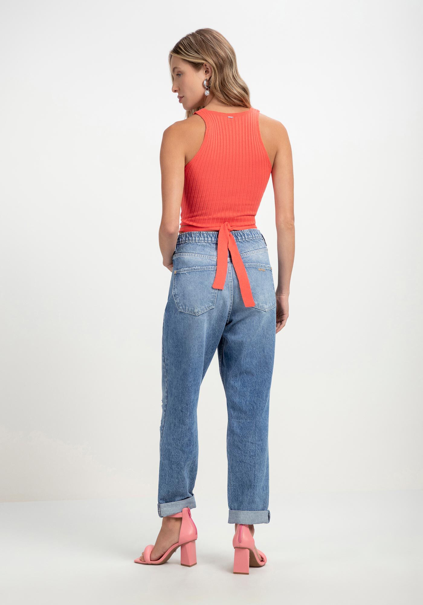 Blusa Cropped em Tric&ocirc; com Amarra&ccedil;&atilde;o Barra, , large.