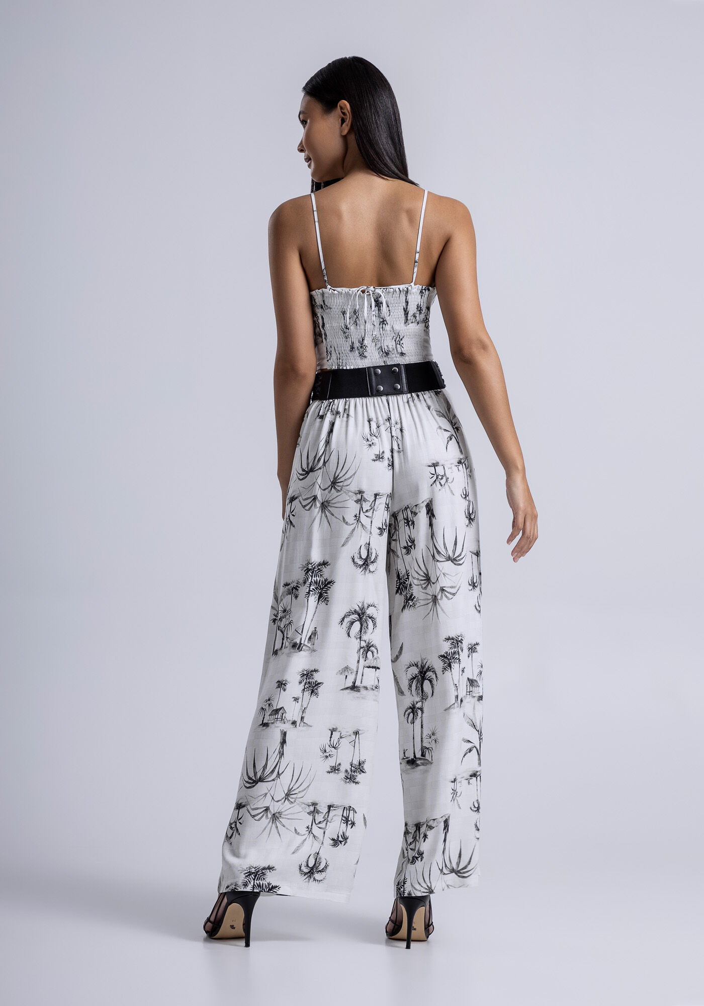 Cal&ccedil;a Pantalona em Viscose com Pregas, , large.