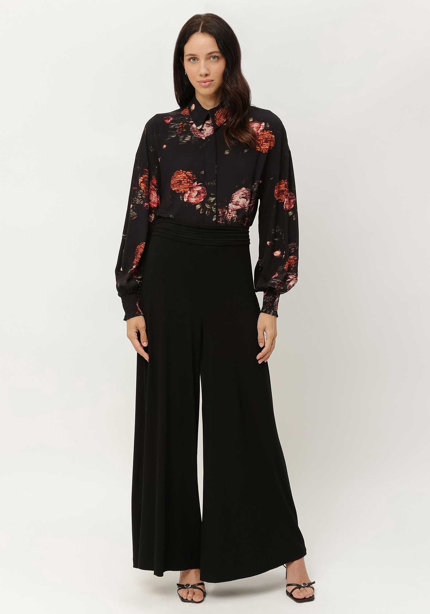 Camisa Cropped Manga Longa Estampada, , large.