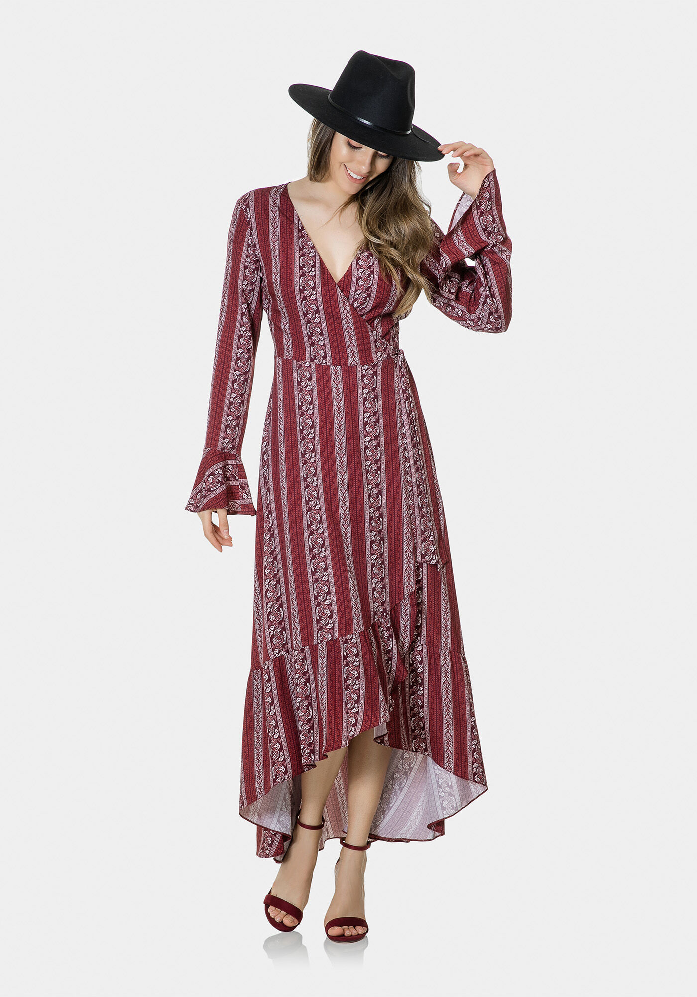 Vestido M&iacute;di Envelope Tecido, , large.