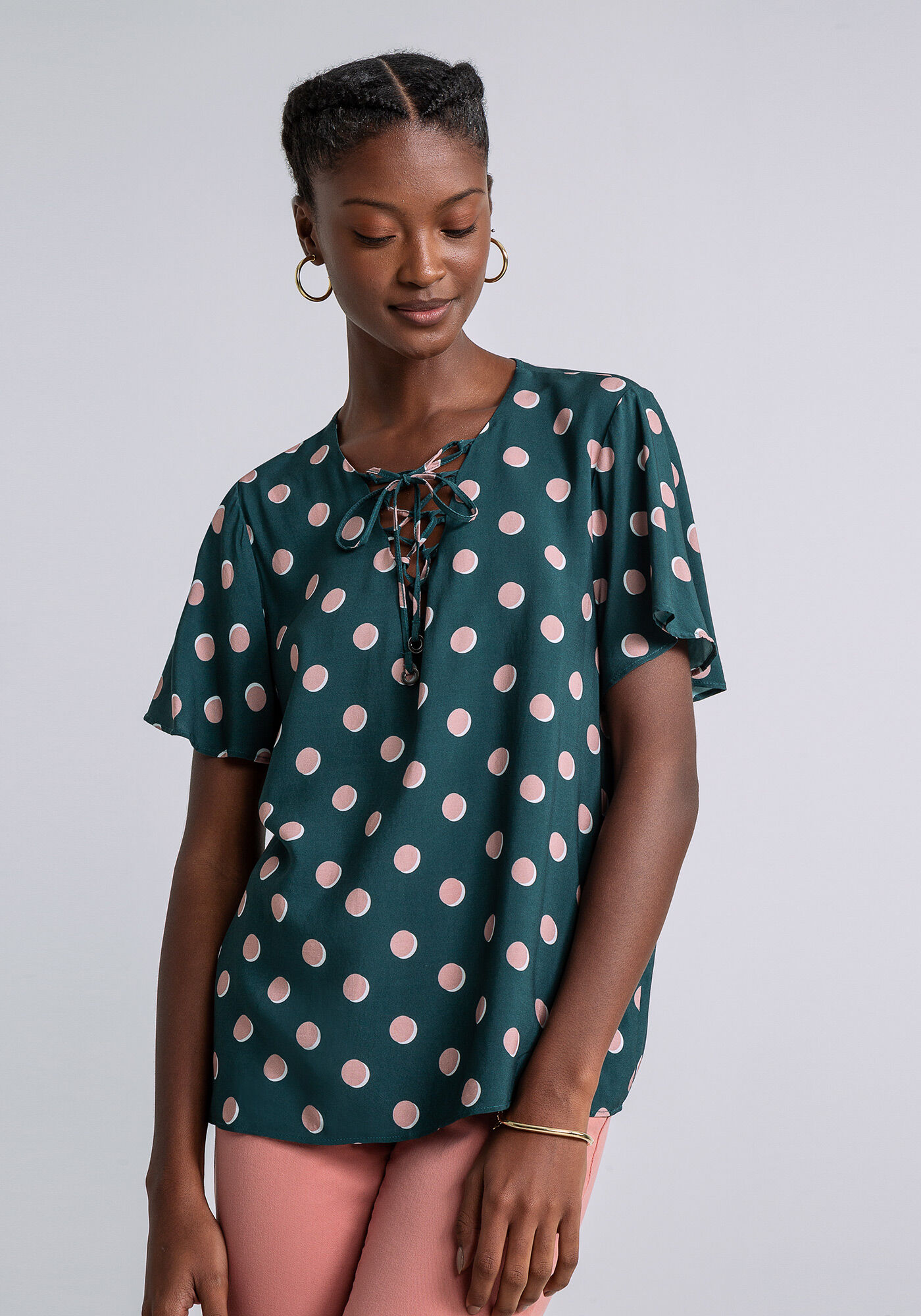 Blusa Amarra&ccedil;&atilde;o Decote Estampada, POA, large.