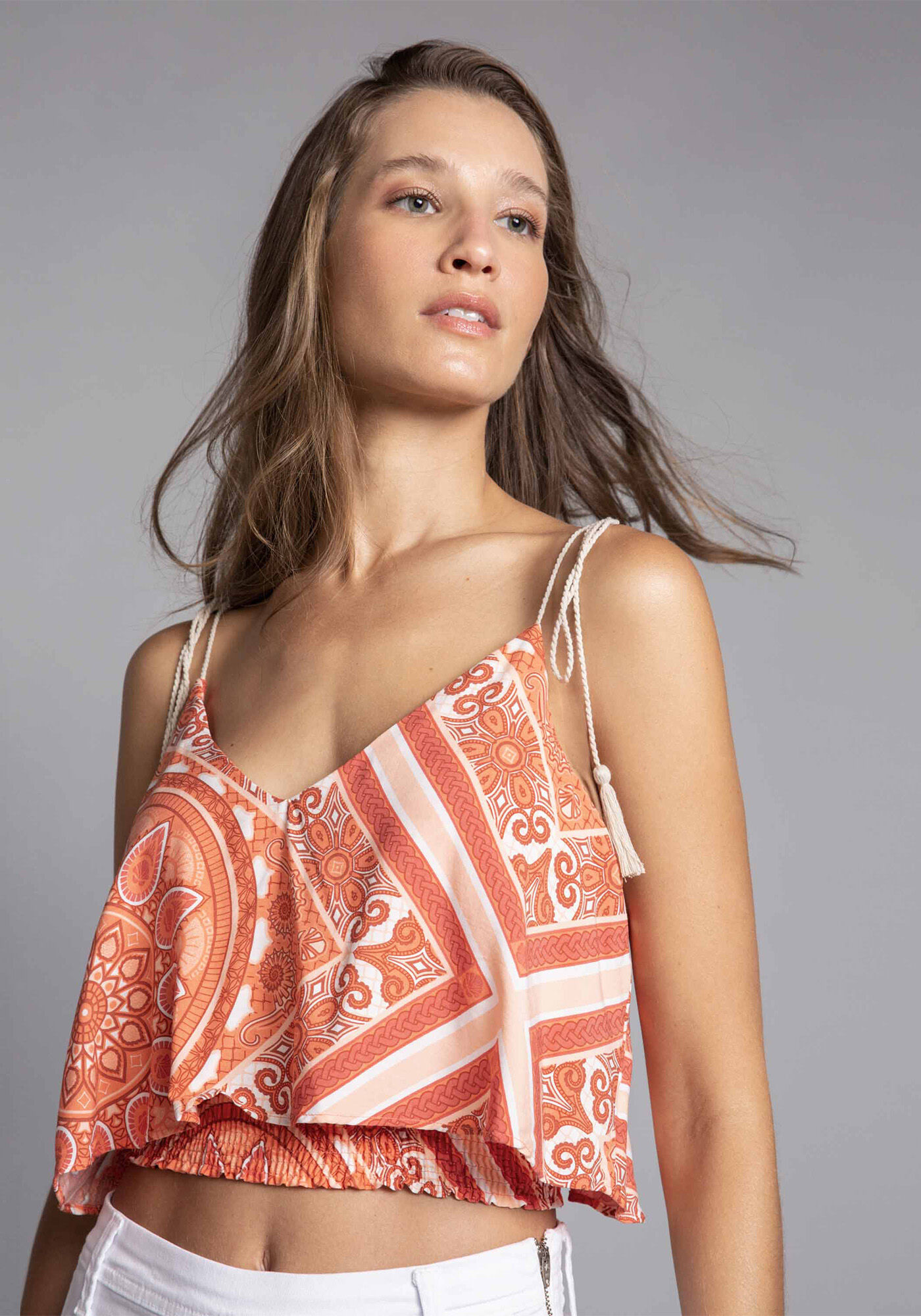 Blusa com Al&ccedil;as Cropped, , large.