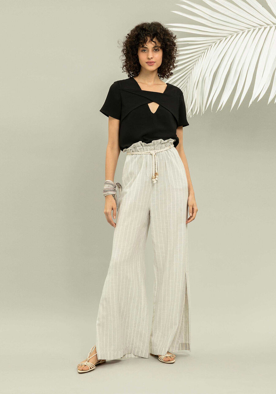 Calça Pantalona Listras Cinto, . Calça Pantalona Listras Cinto, , large.