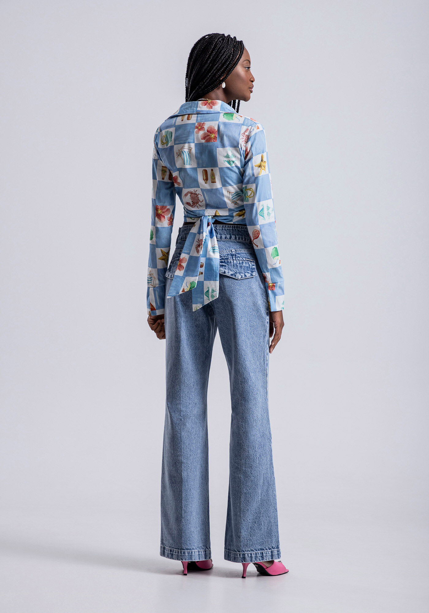 Blusa Manga Longa em Tecido Atlanta com Franzido Busto, , large.