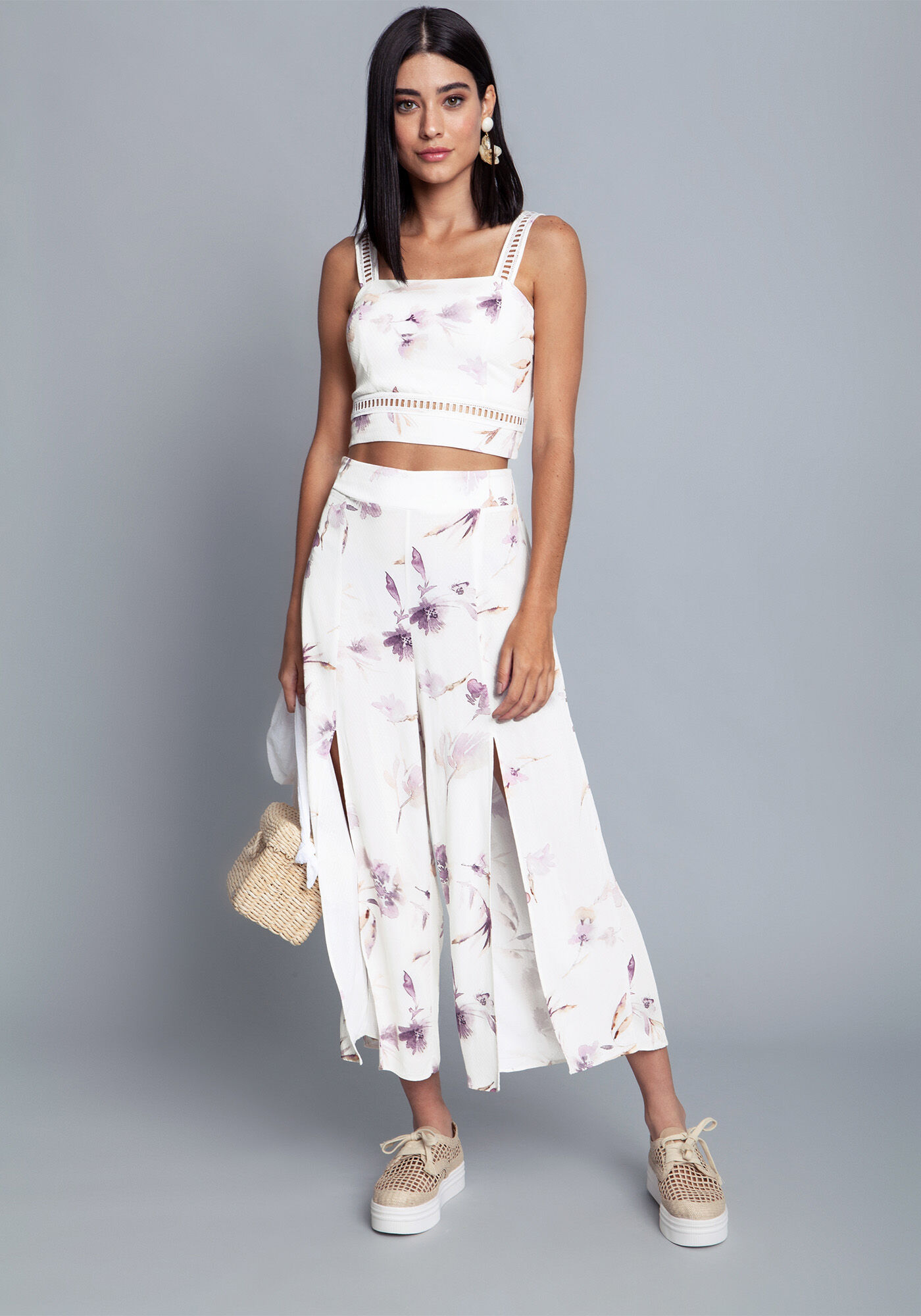 Cal&ccedil;a Tecido Rayon Stars Pantacourt, , large.