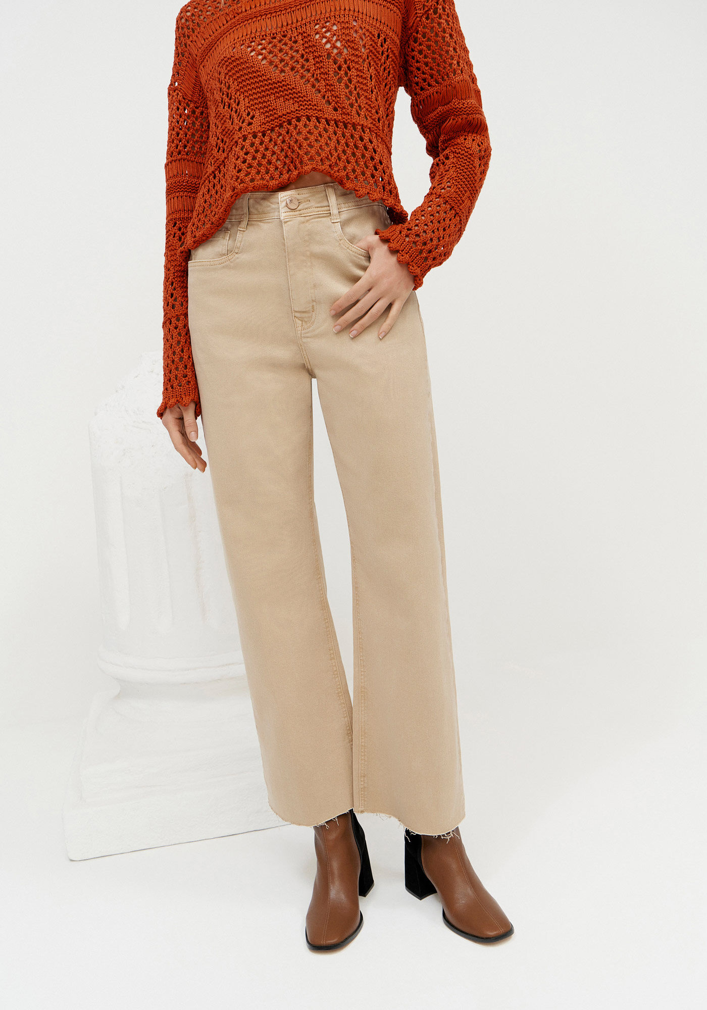 Cal&ccedil;a Sarja Wide Leg Comfort Cropped Super Alta, , large.