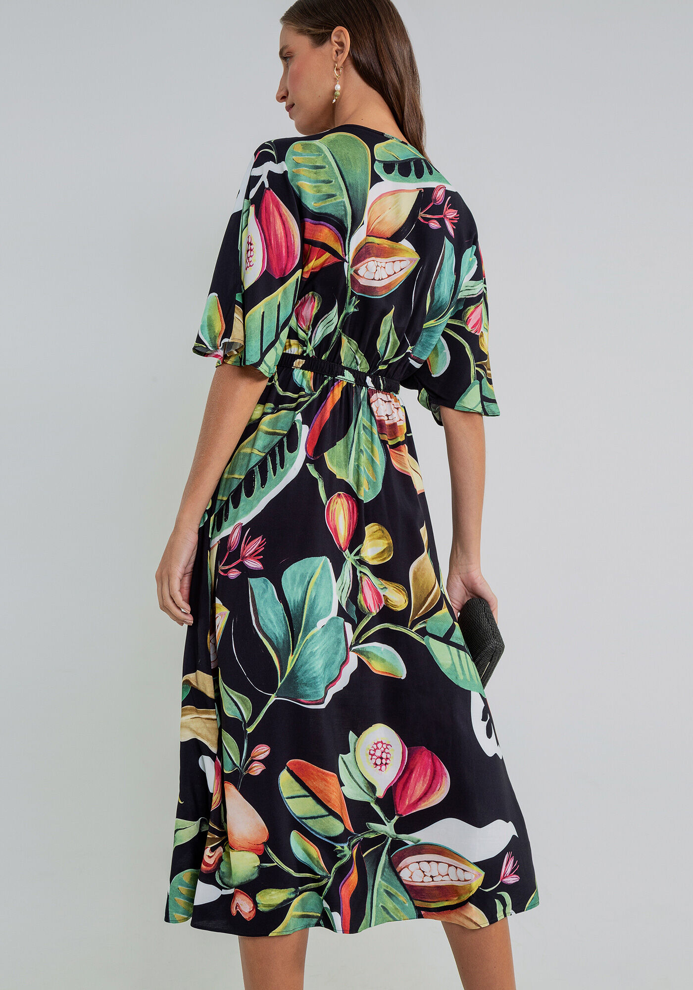 Vestido M&iacute;di Amarra&ccedil;&atilde;o Estampa, , large.