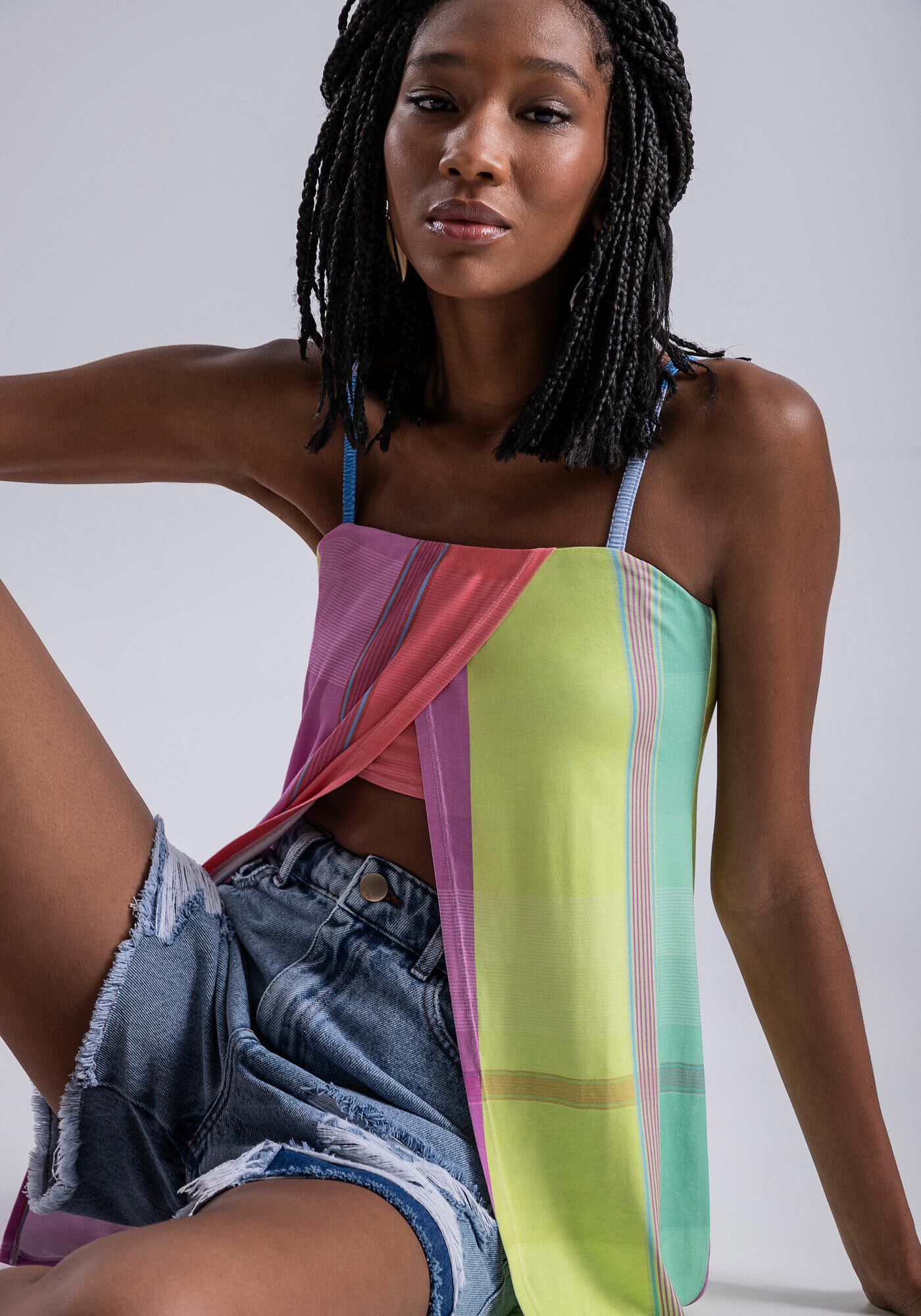 Shorts Jeans Calif&oacute;rnia Cintura Super Alta Destroyed, , large.