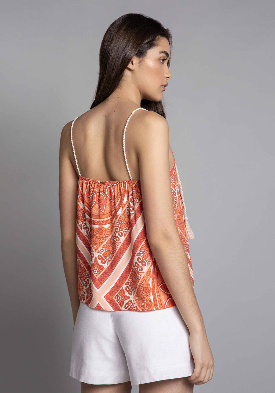 Blusa com Alças Estampa, . Blusa com Alças Estampa, , large.
